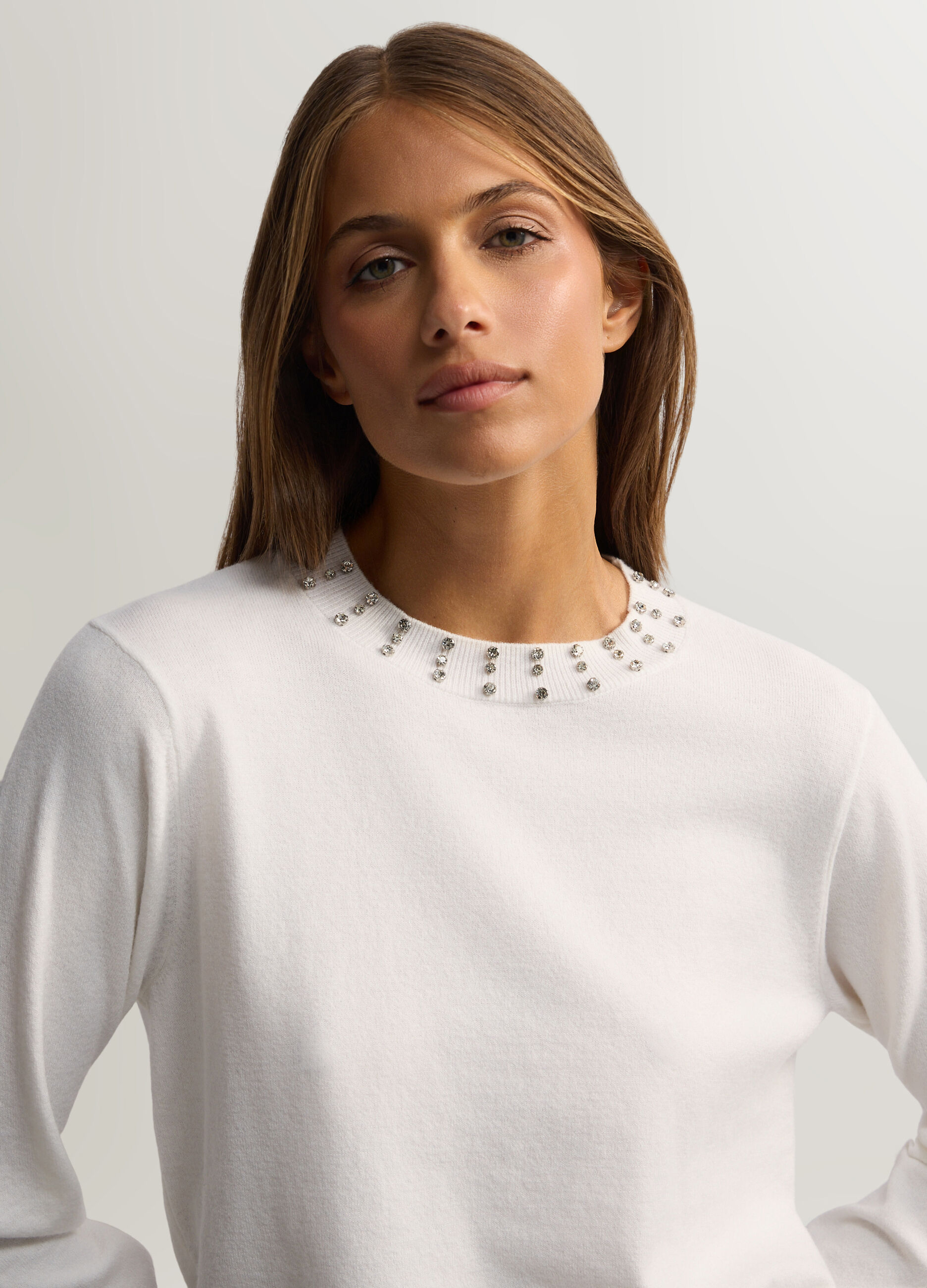 Maglia girocollo rasata donna_2