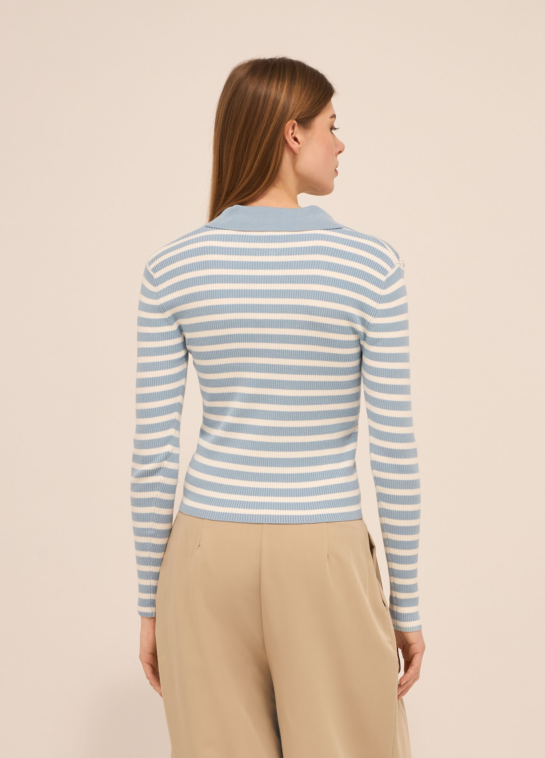T-shirt misto viscosa in costina donna_1