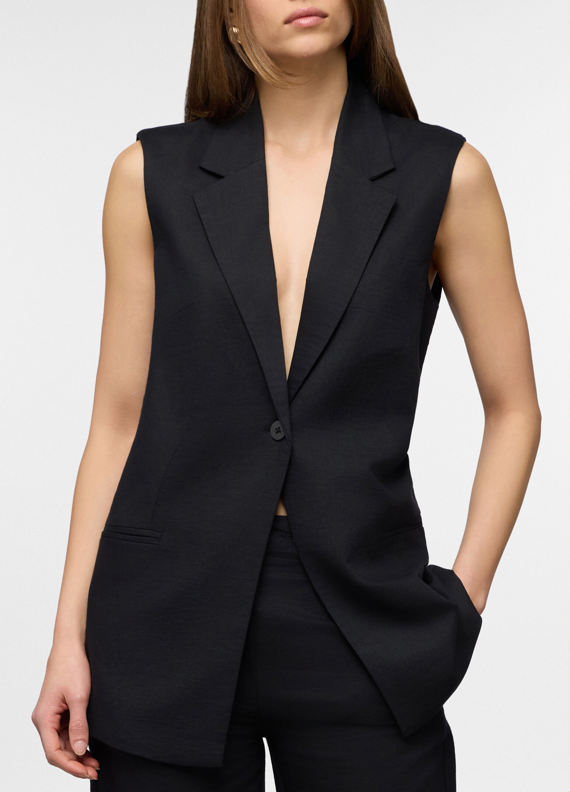 Gilet misto lino donna_2