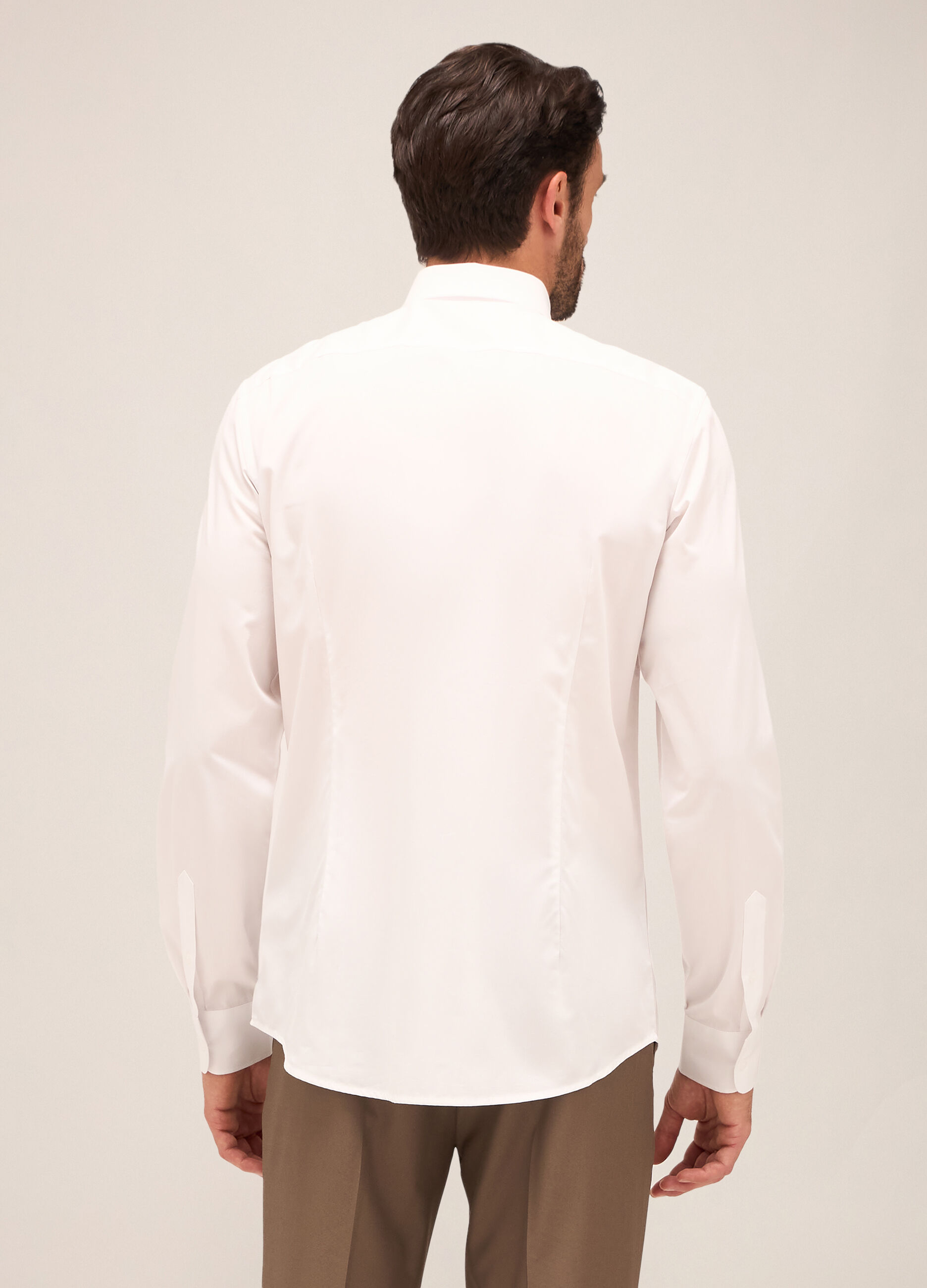 Camicia slim fit colletto francese in cotone uomo_1