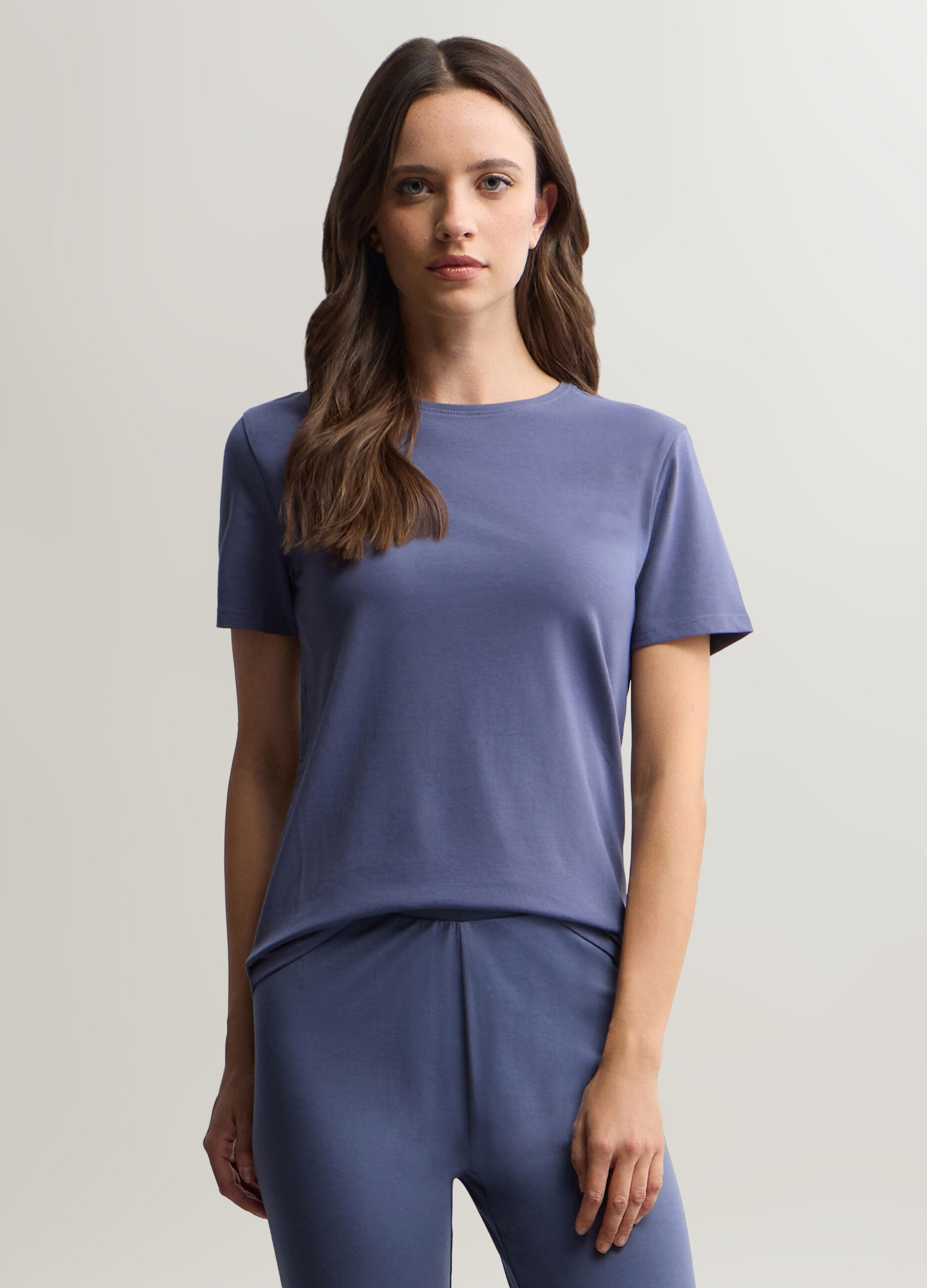T-shirt girocollo stretch donna_0