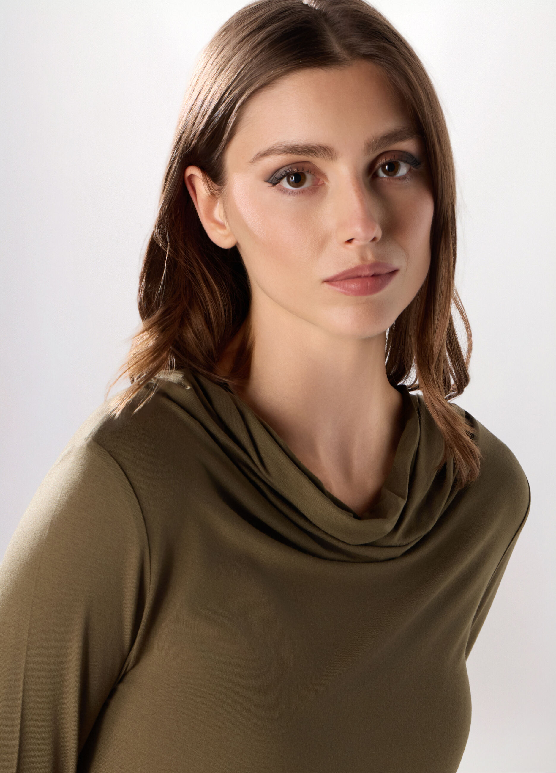 T-shirt in jersey di viscosa stretch donna _2