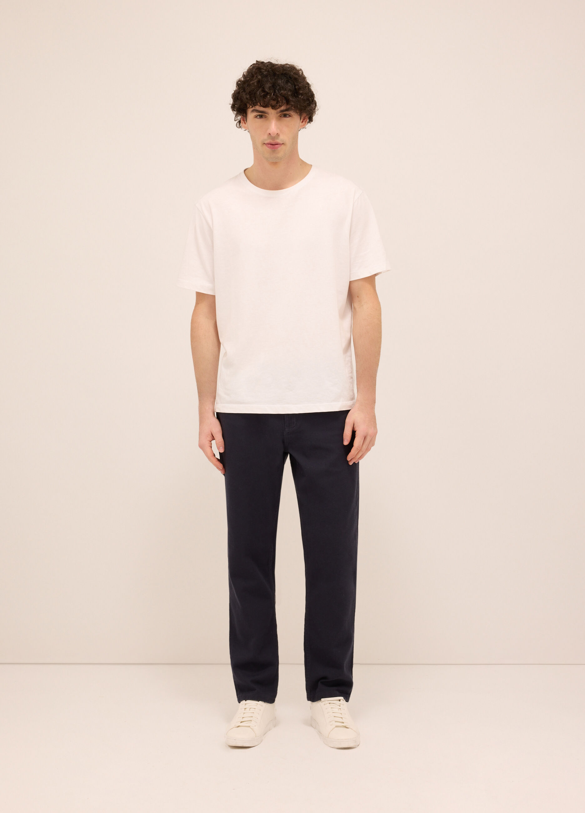 Pantalone 5 tasche in twill di cotone uomo_0