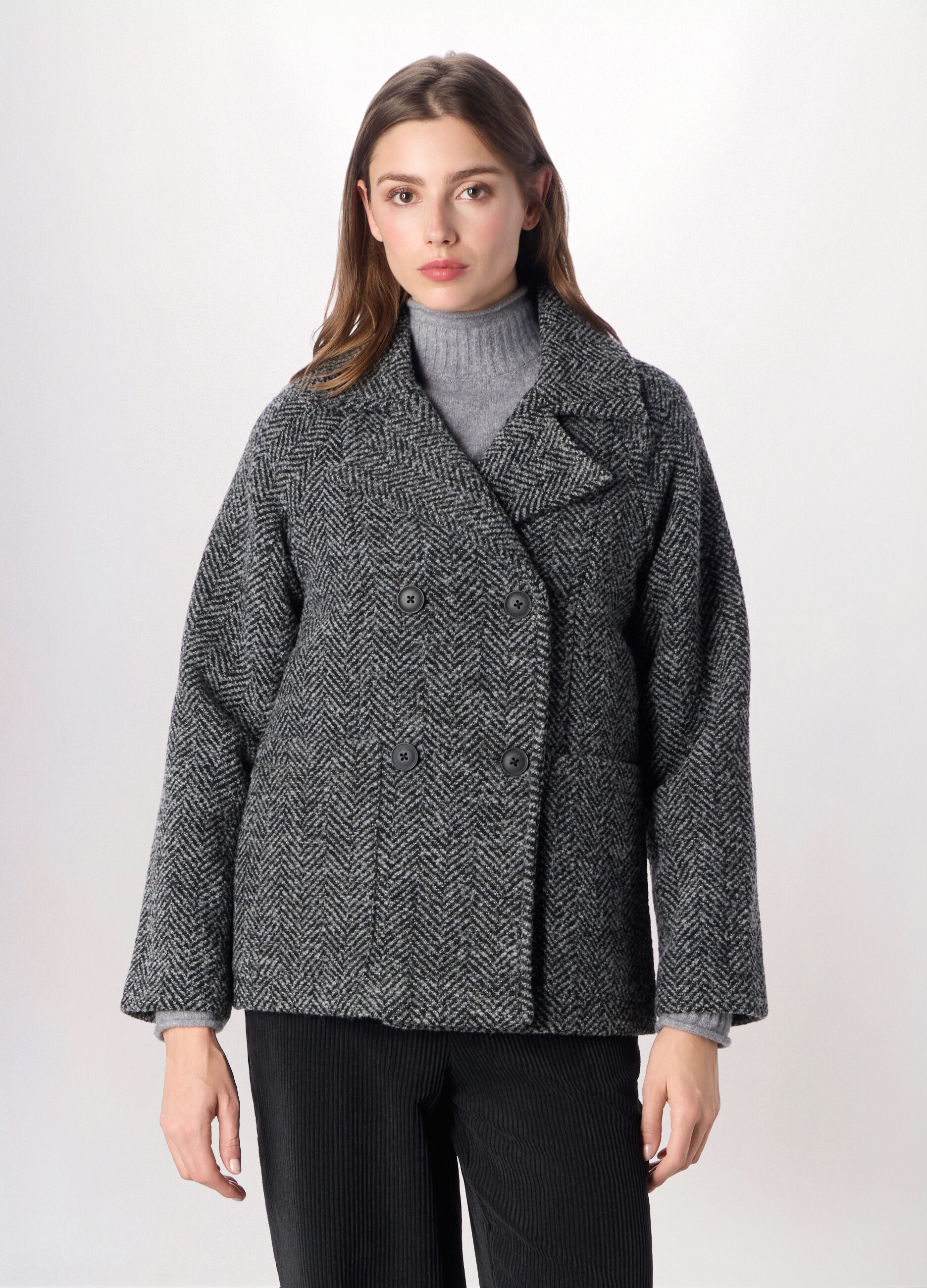 Giacca doppio petto misto lana donna_0