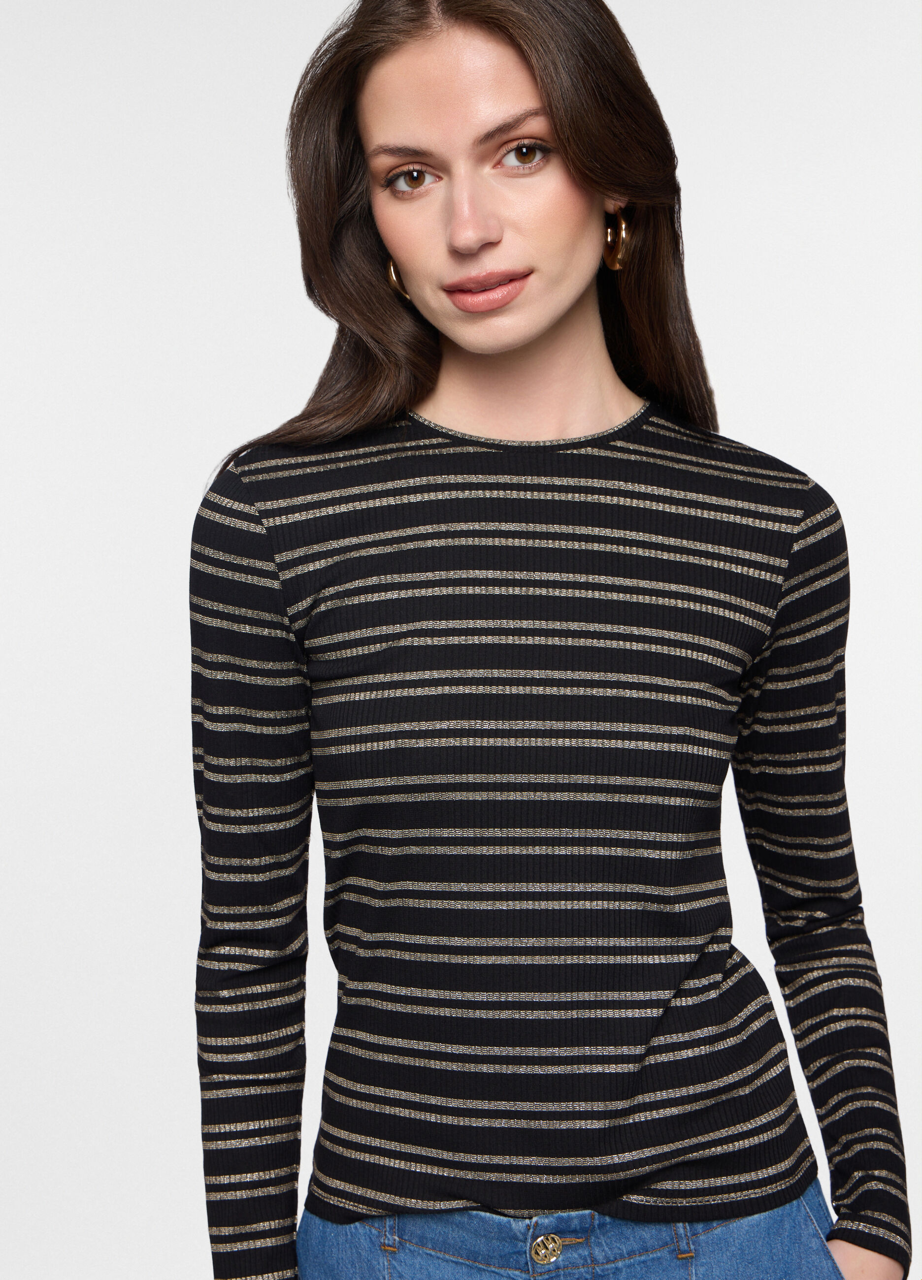 T-shirt girocollo stretch donna_2