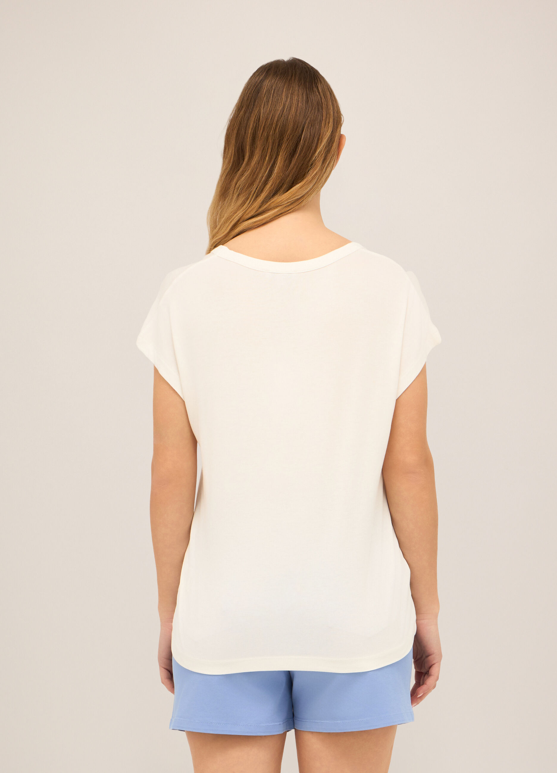 T-shirt in jersey di viscosa stretch donna_1