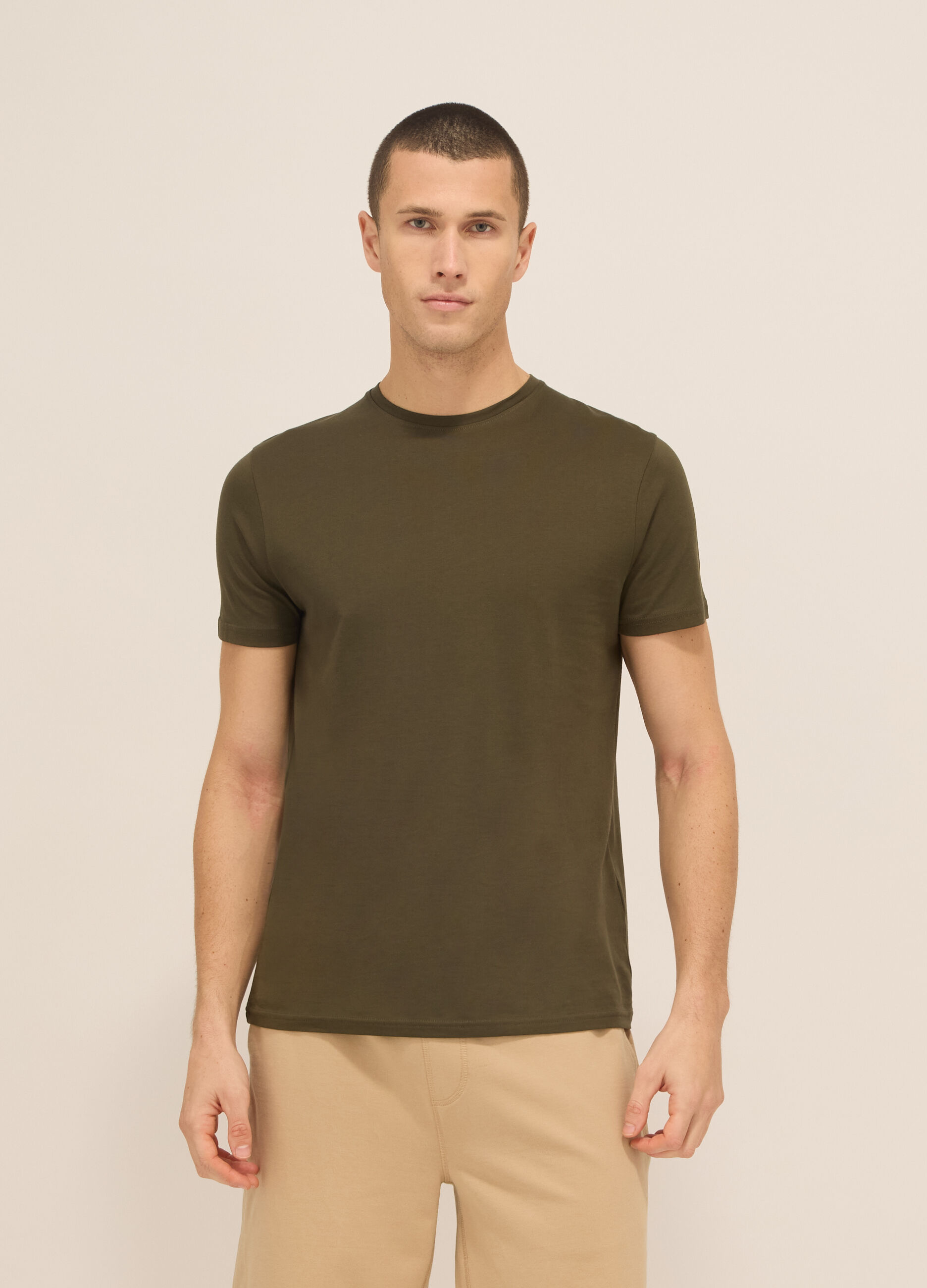 T-shirt girocollo in puro cotone uomo_0