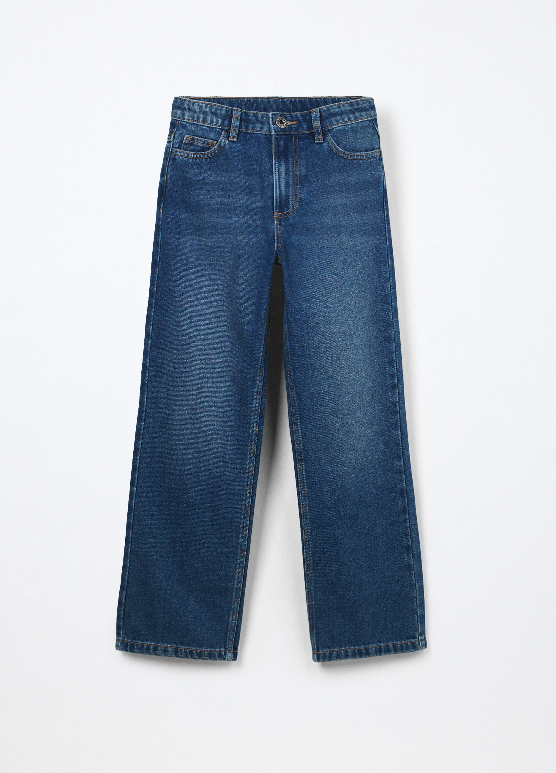 Pantaloni in denim misto cotone ragazza_0