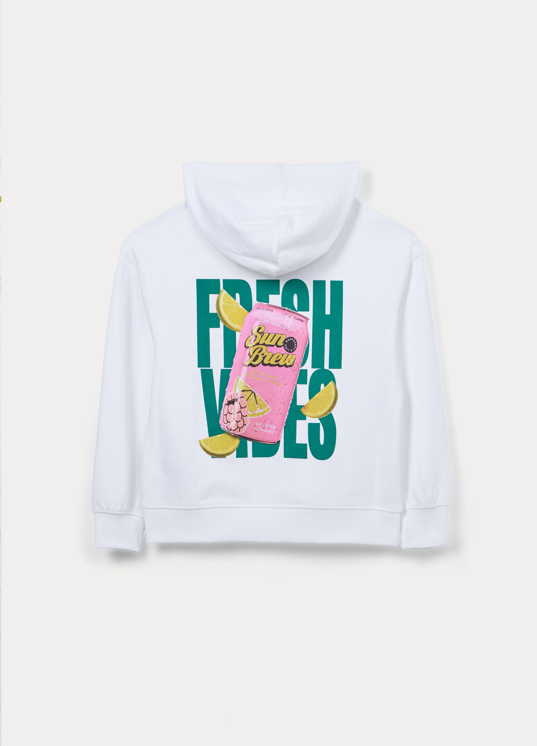 Felpa in french terry misto cotone con cappuccio ragazza_1