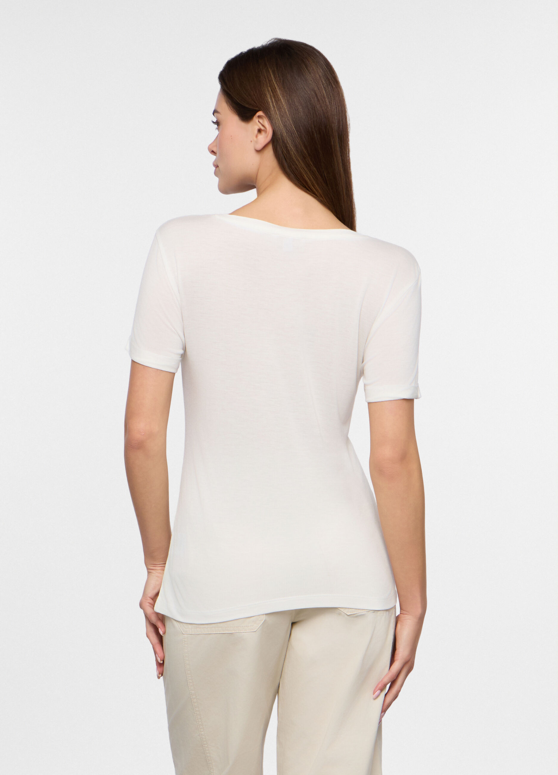 T-shirt in pura viscosa donna_1