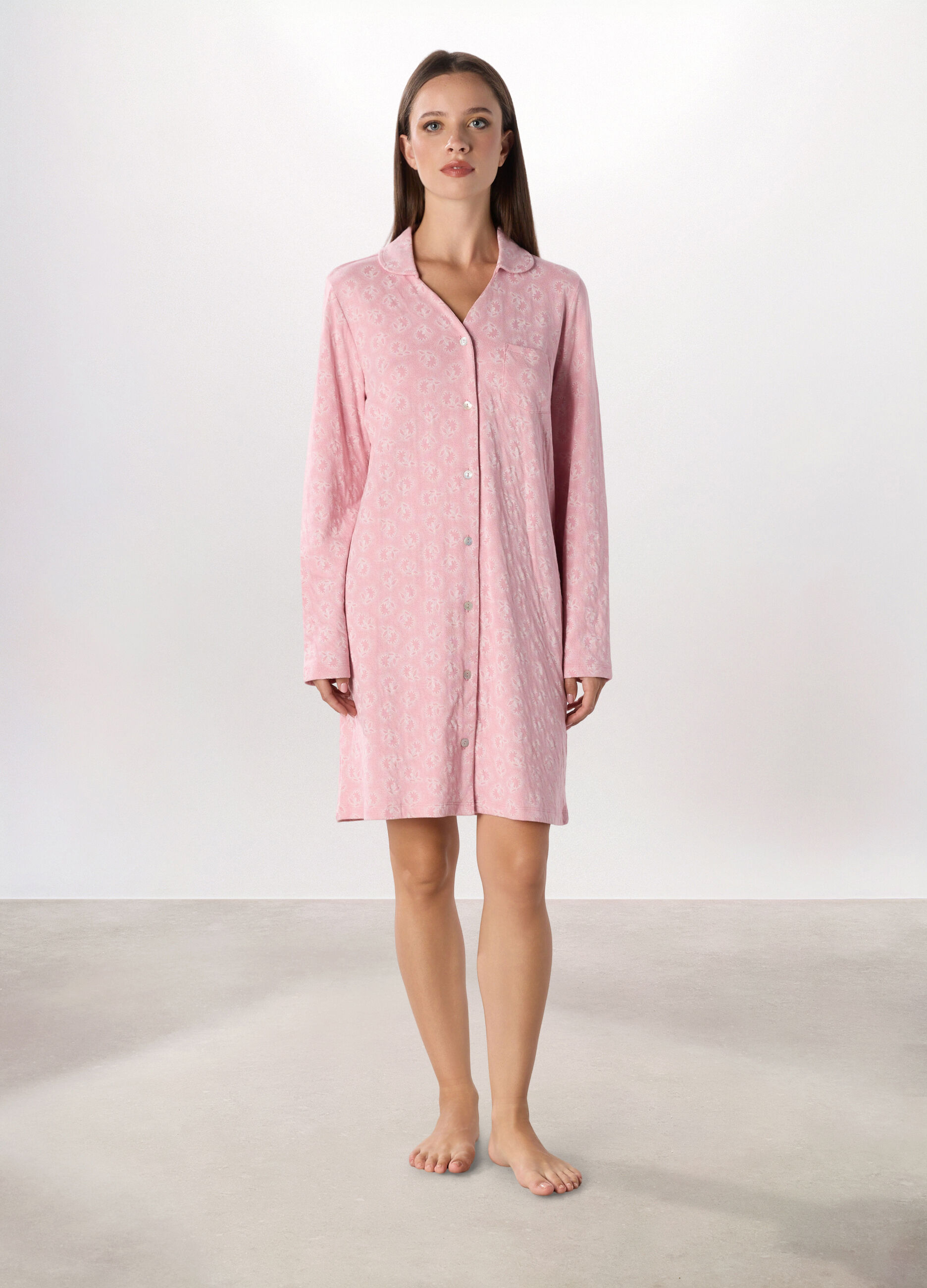 Camicia da notte in puro cotone donna_0