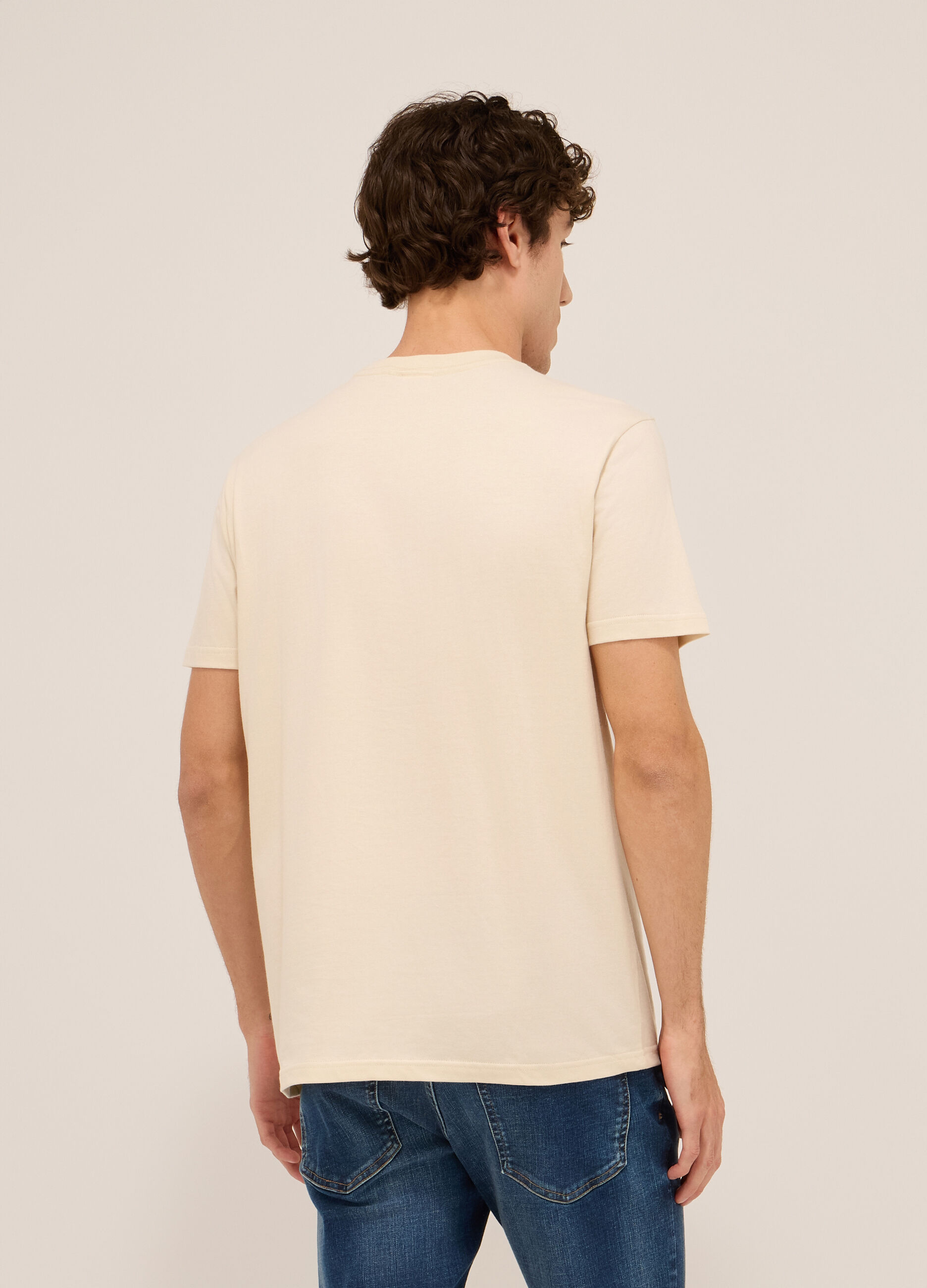 T-shirt in jersey di cotone con stampa uomo_1