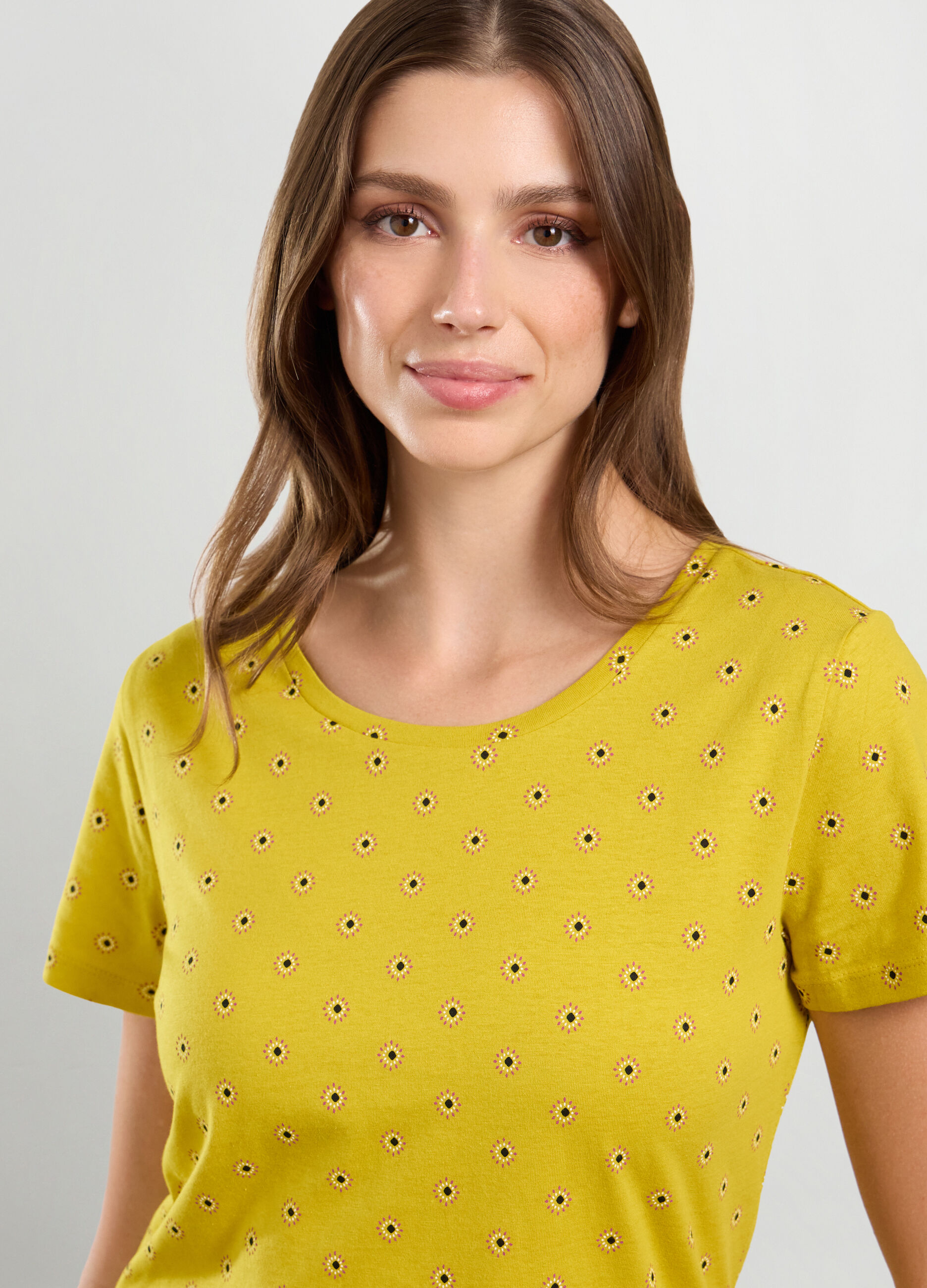 T-shirt in puro cotone con stampa donna_2