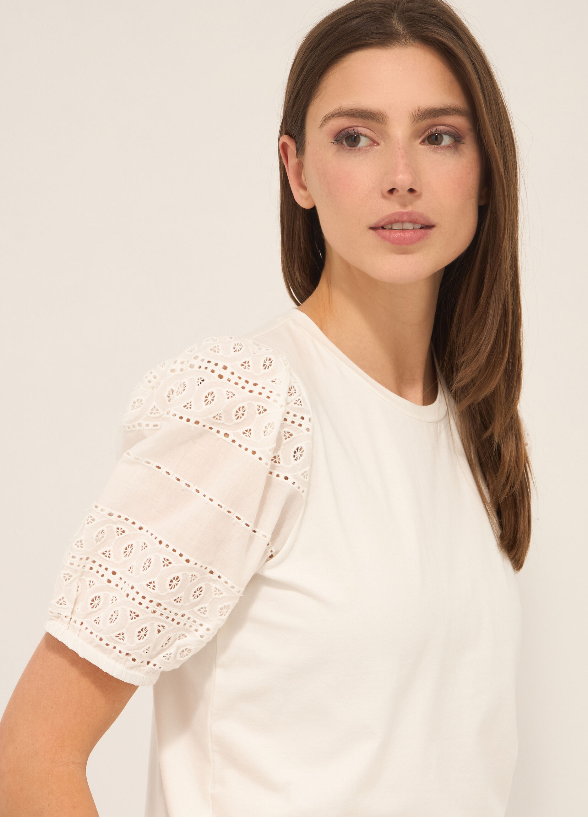 T-shirt in cotone stretch donna_2