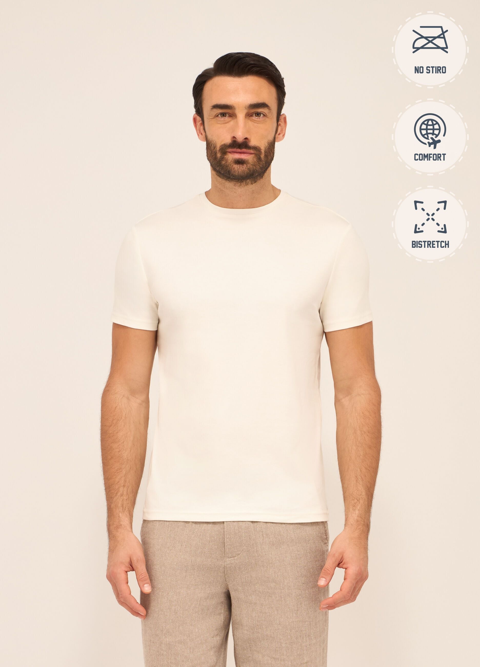 T-shirt girocollo in puro cotone uomo_0