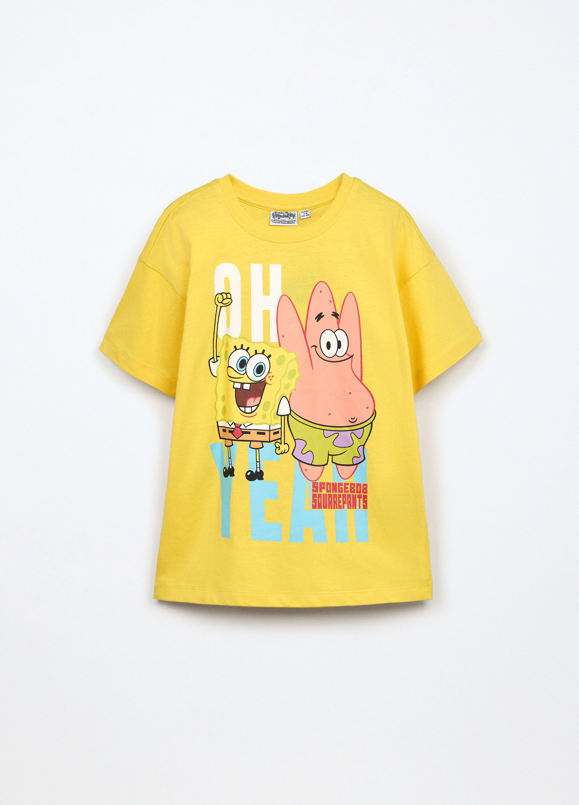 T-shirt Spongebob in jersey di puro cotone bambino_0