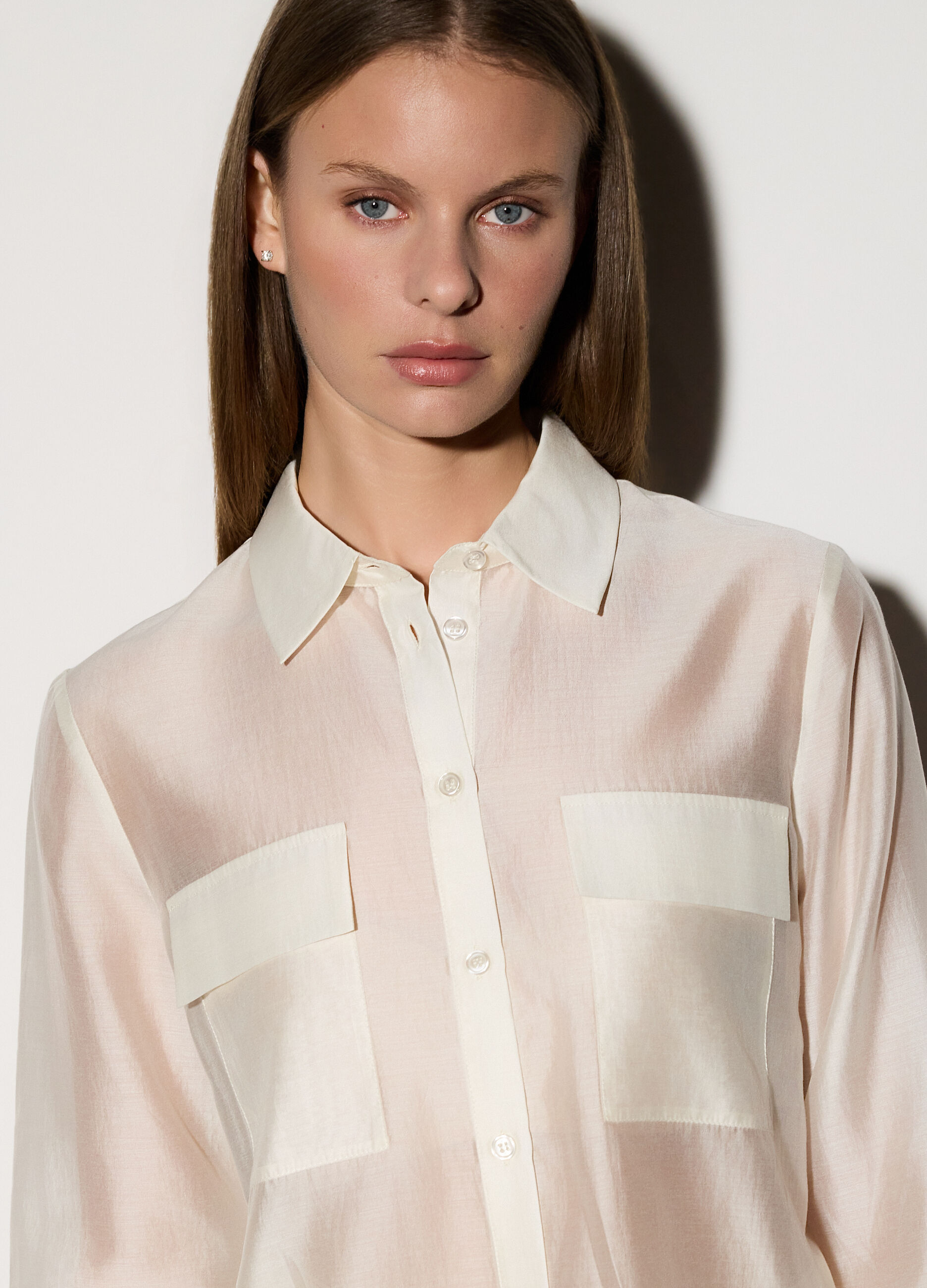 Camicia in raso misto viscosa donna_3