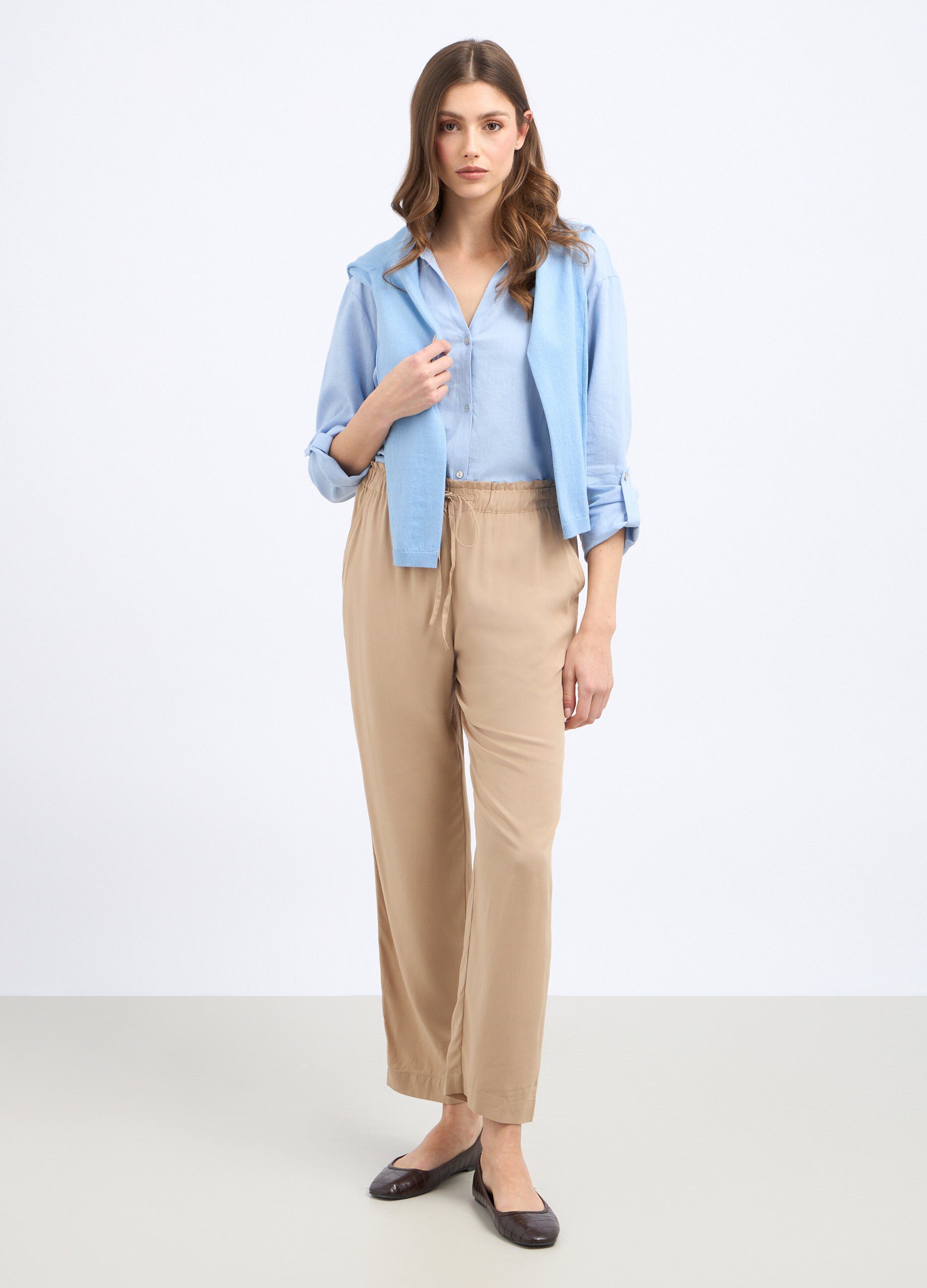 Pantaloni in pura viscosa donna_0