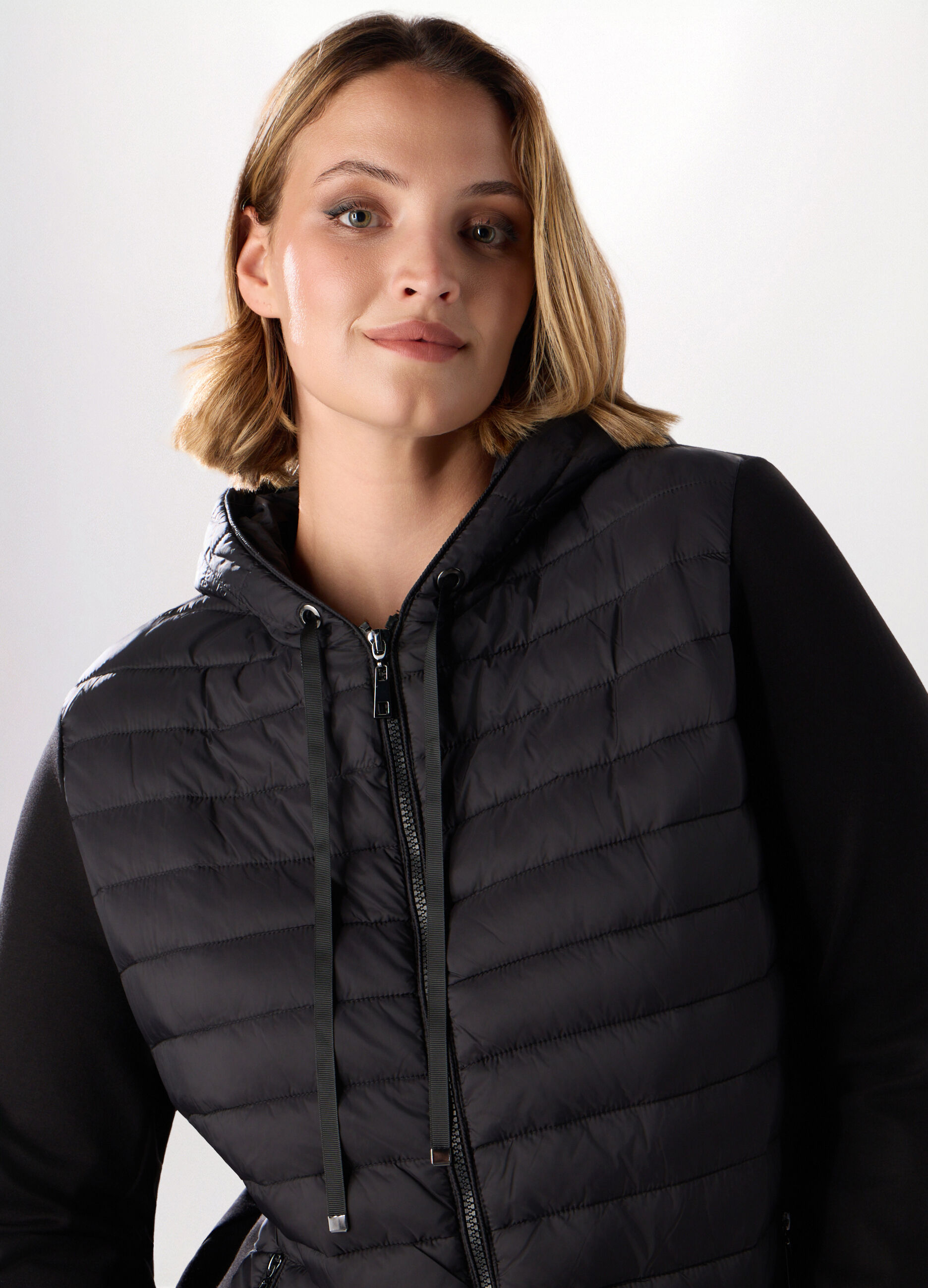 Giubbino imbottito cappuccio donna curvy_2