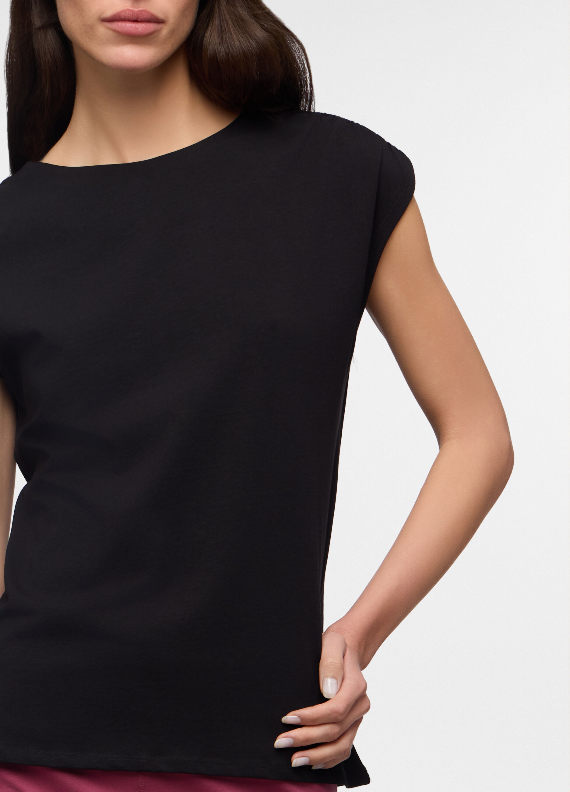T-shirt girocollo stretch donna_2