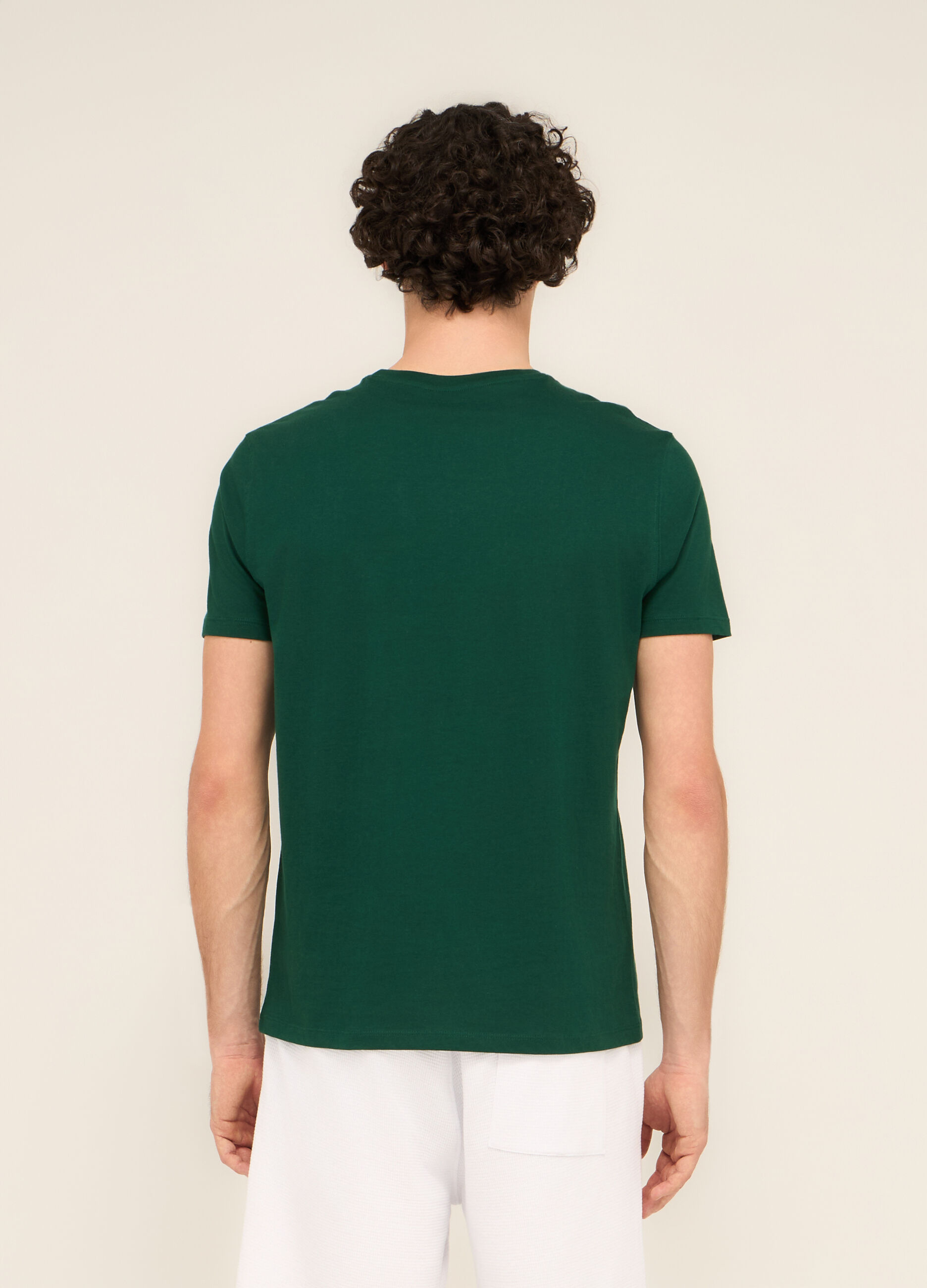 T-shirt girocollo in puro cotone uomo