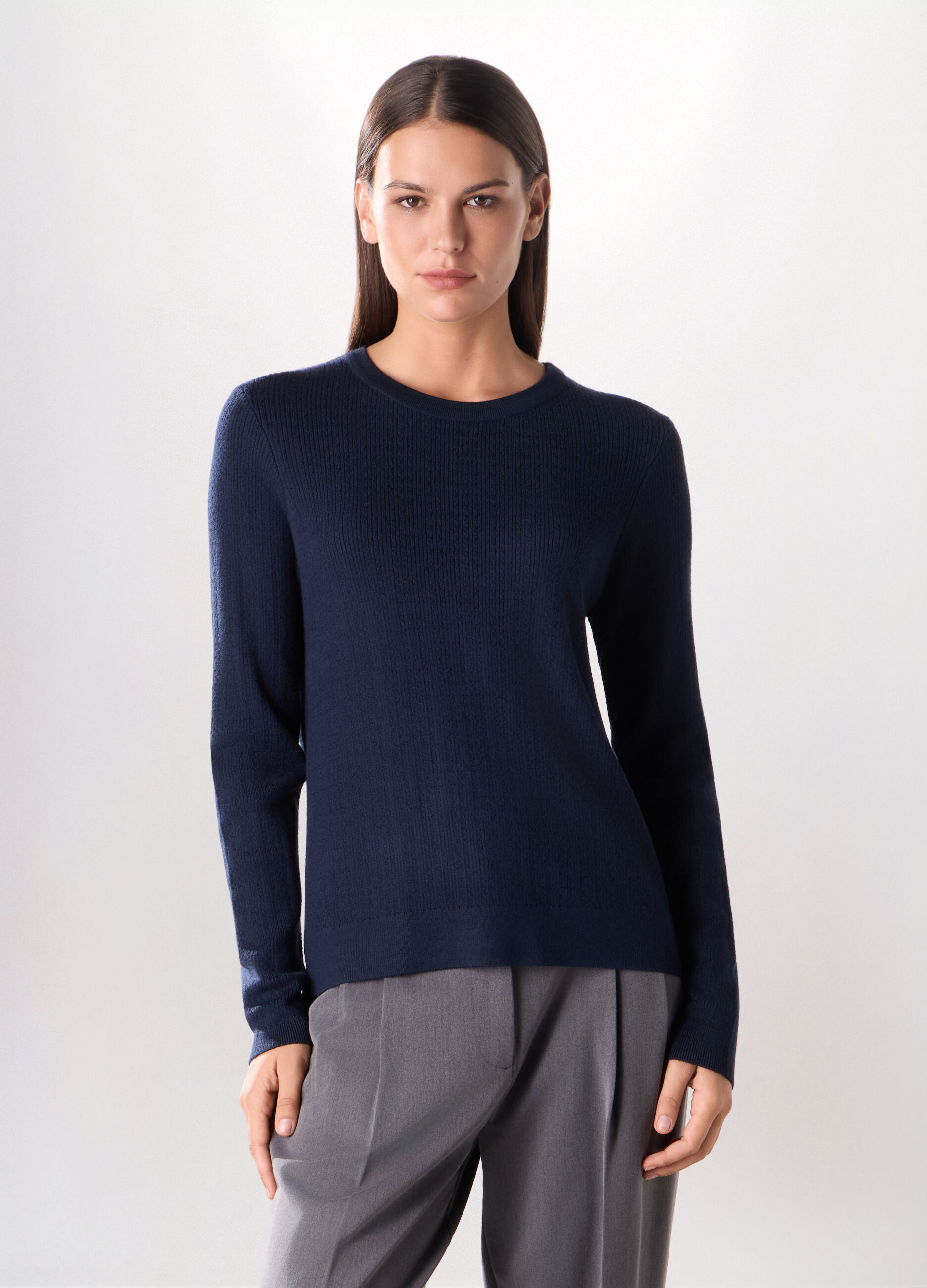 Girocollo tricot misto viscosa donna_0