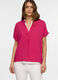 Blusa regular fit con scollo a V in pura viscosa donna_0