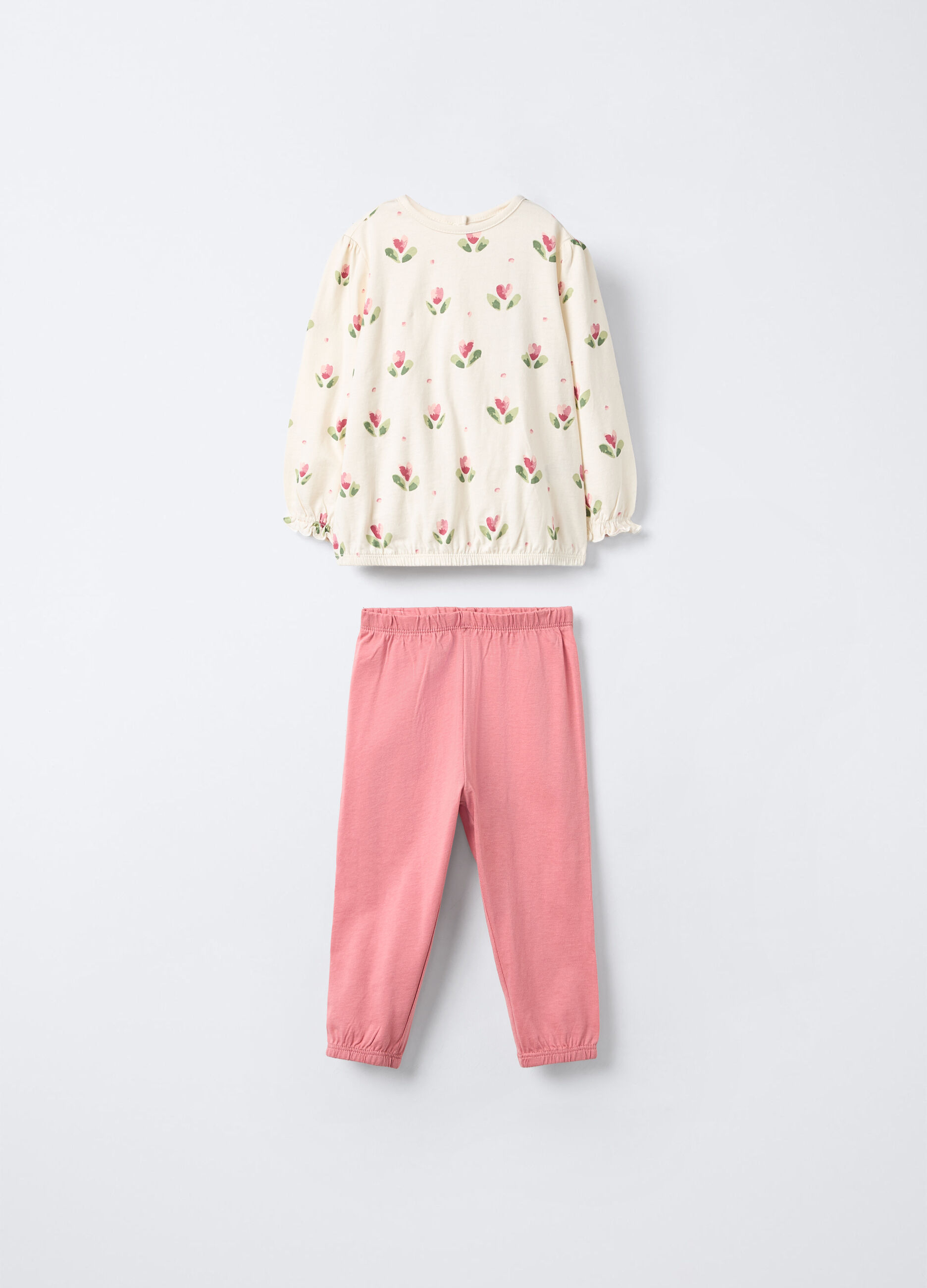 Set pigiama lungo in jersey di puro cotone _0