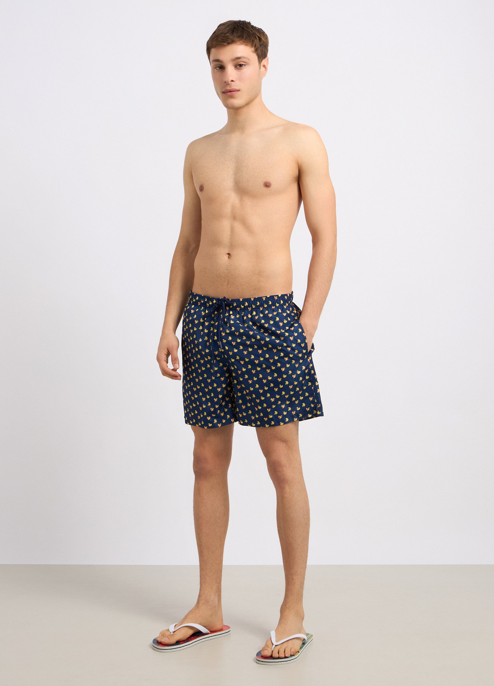 Costume shorts con stampa uomo_0