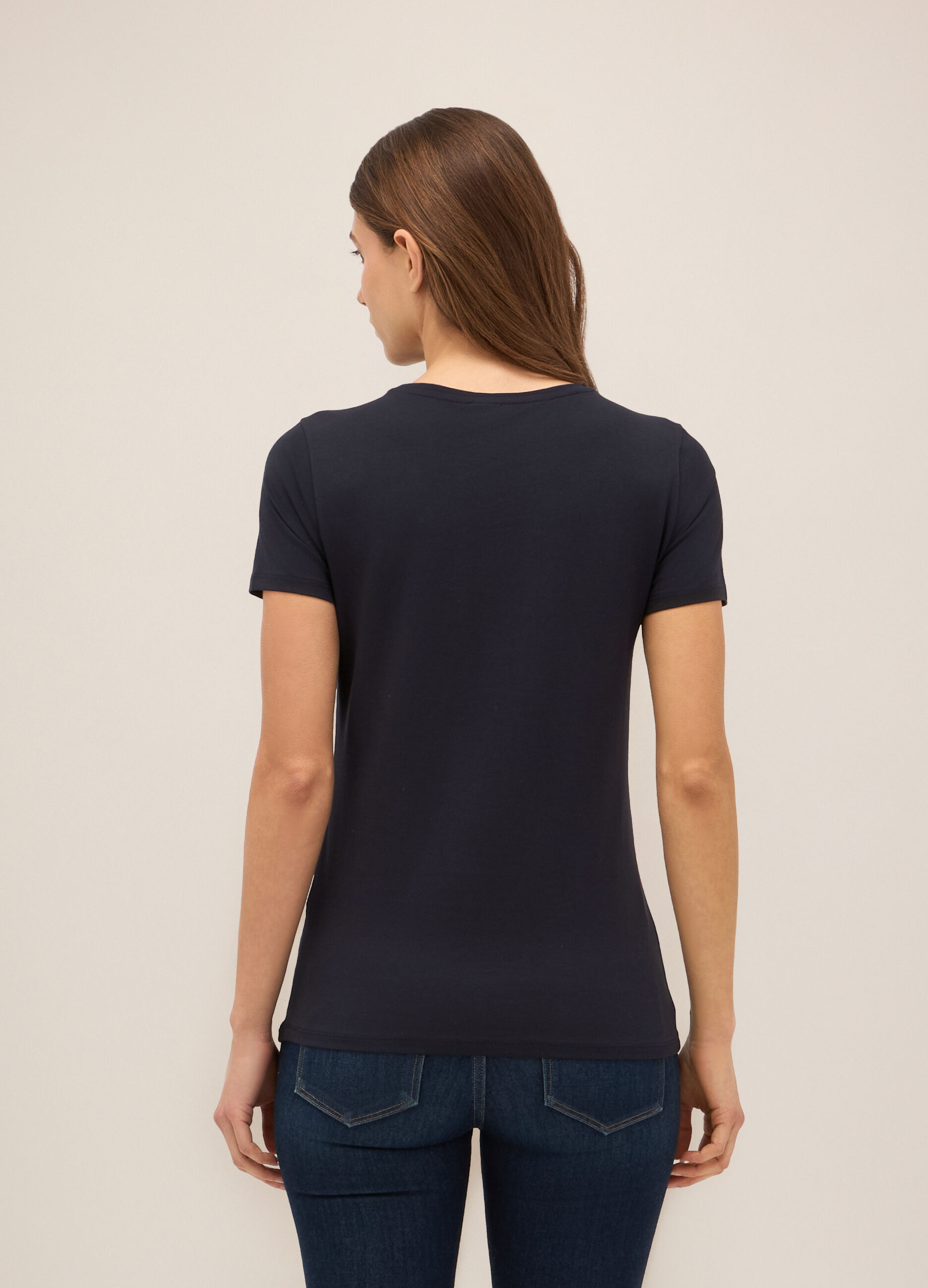 T-shirt in cotone stretch donna_1