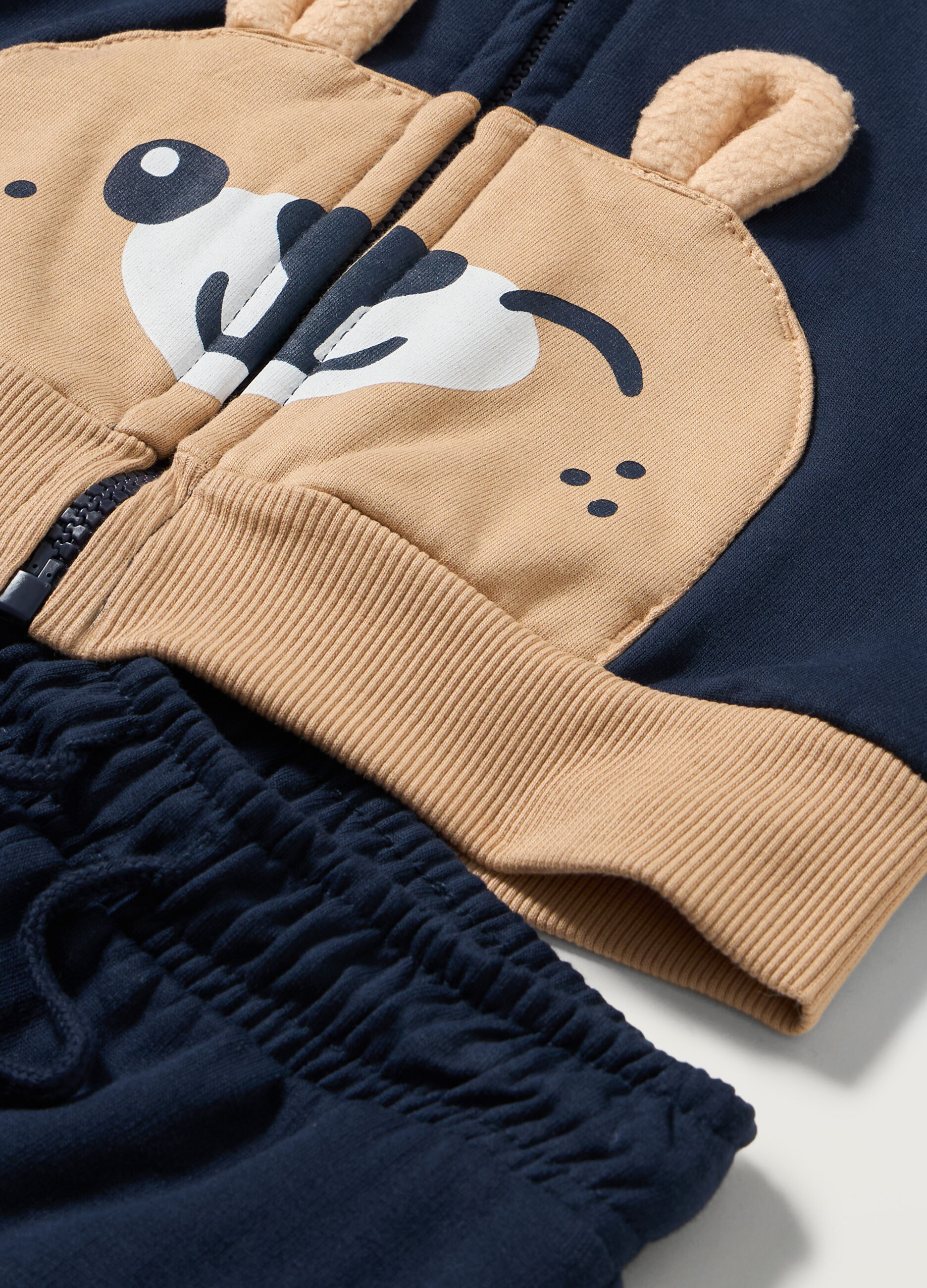 Jogging set in puro cotone con applicazioni 3D neonato_1