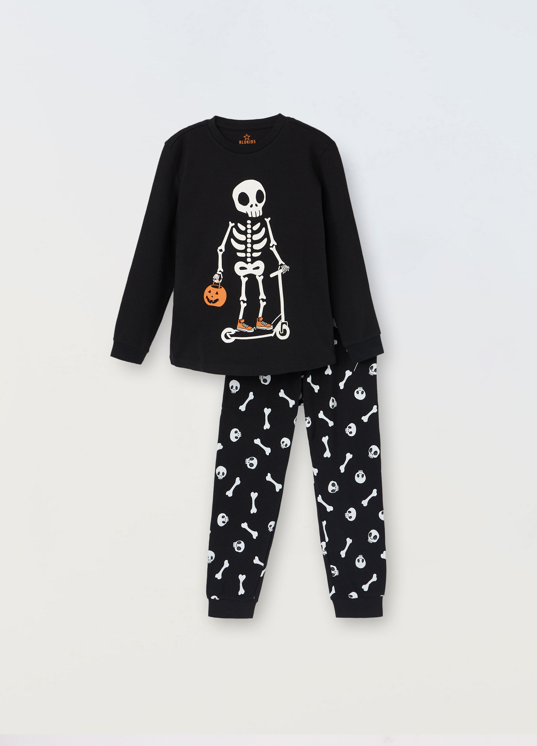 Set pigiama lungo Halloween in puro cotone bambino_0
