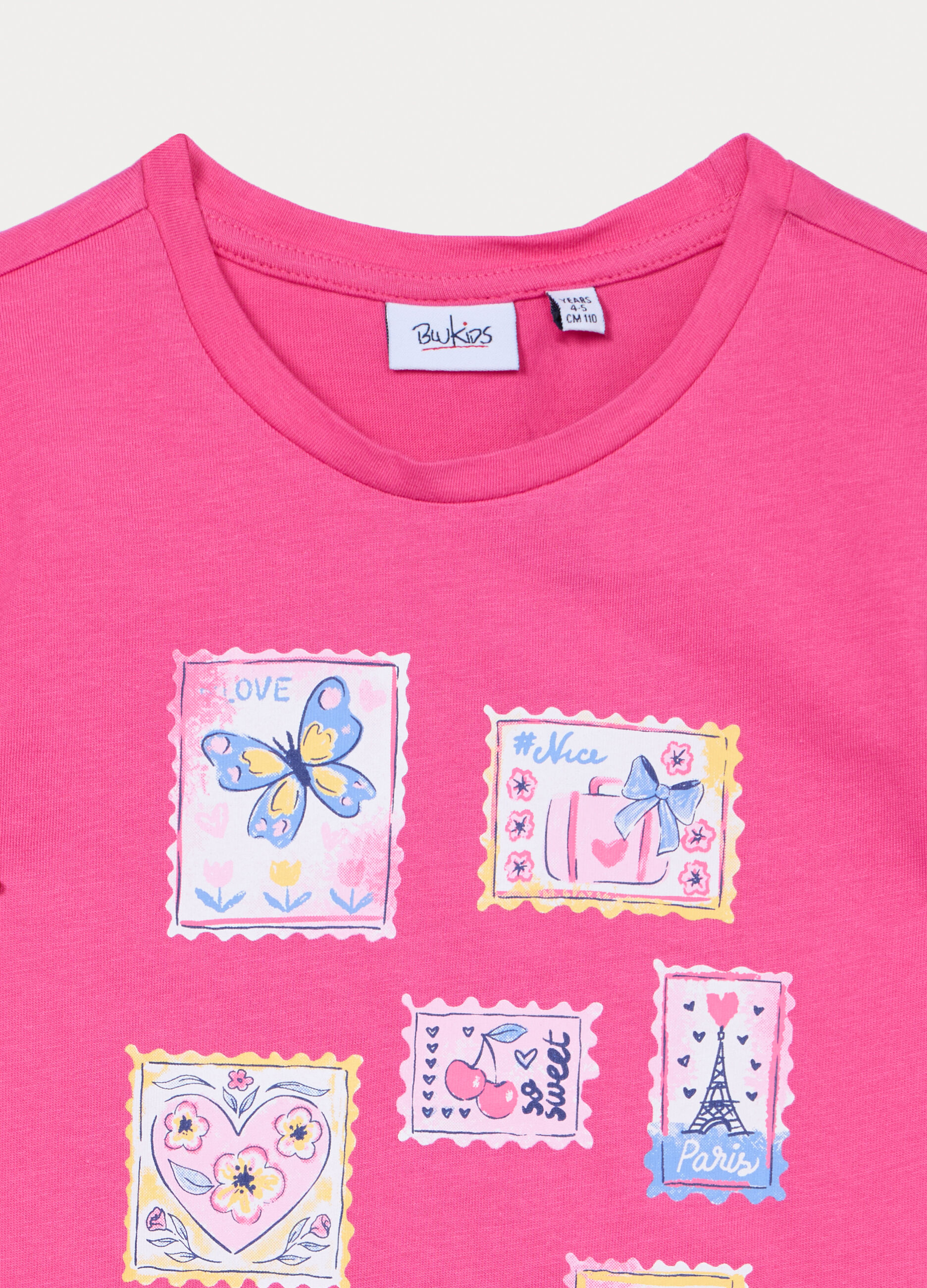 T-shirt girocollo in jersey di puro cotone bambina_2