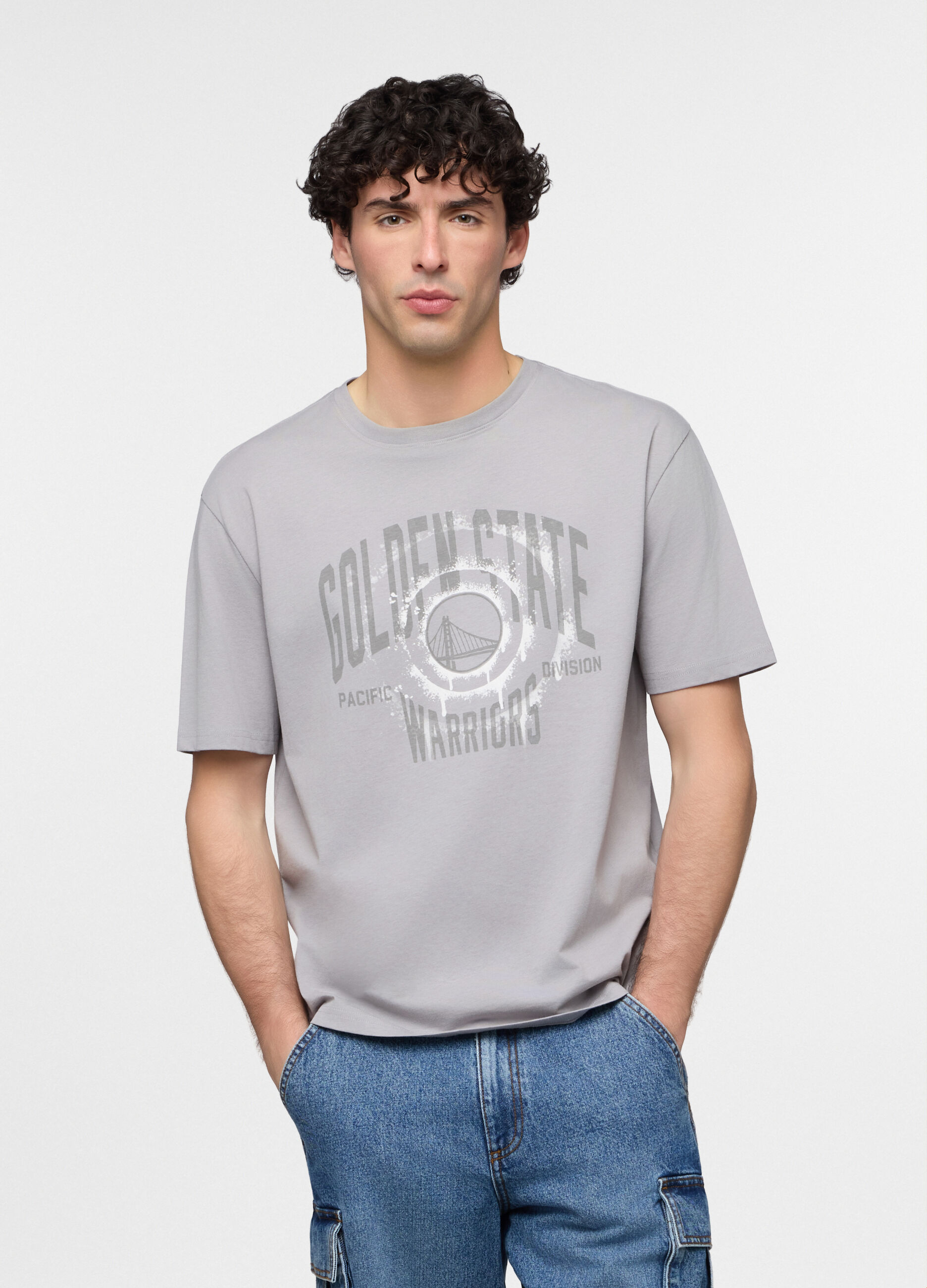T-shirt girocollo Golden State Warriors di cotone uomo_0