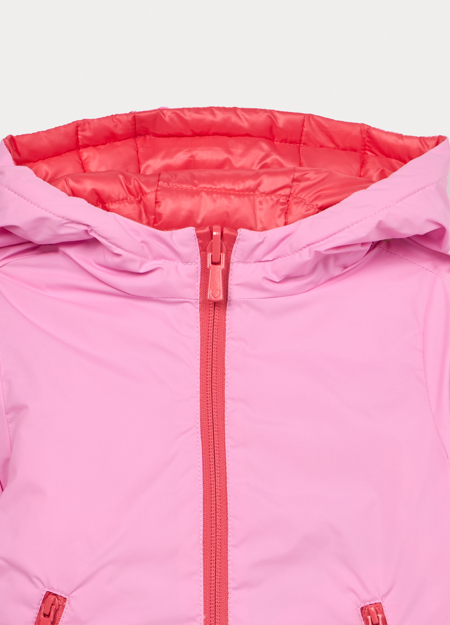 Giubbino imbottito in taffet&agrave; con cappuccio bimba_2