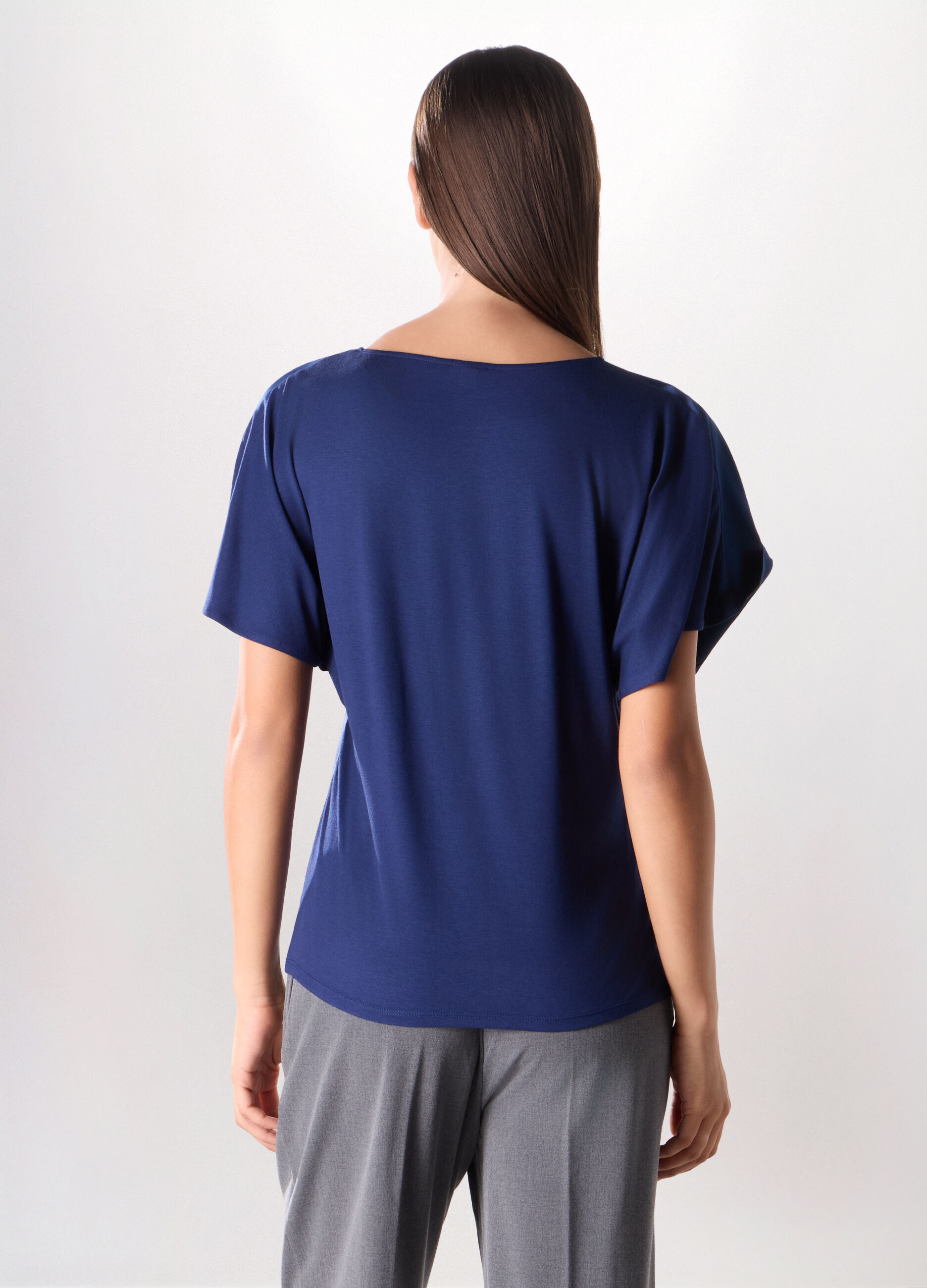 T-shirt in jersey di viscosa stretch donna_1