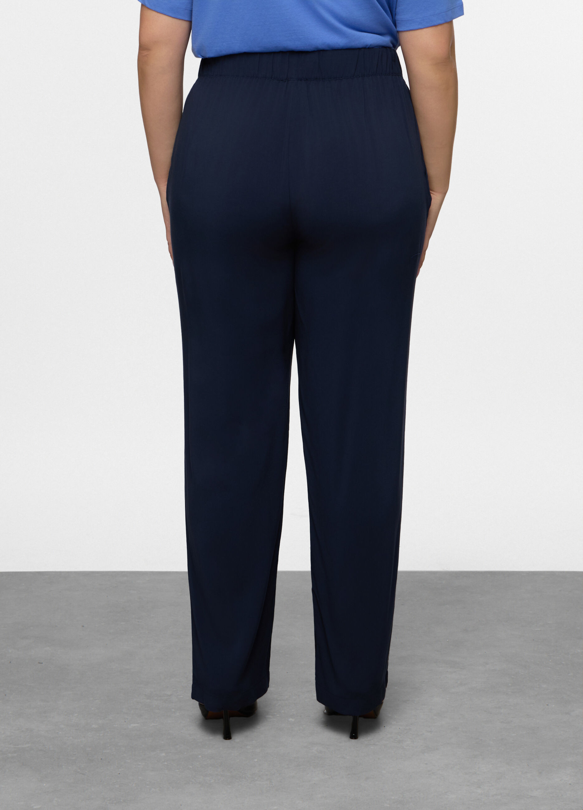 Pantaloni Fit regular in pura viscosa donna curvy_1