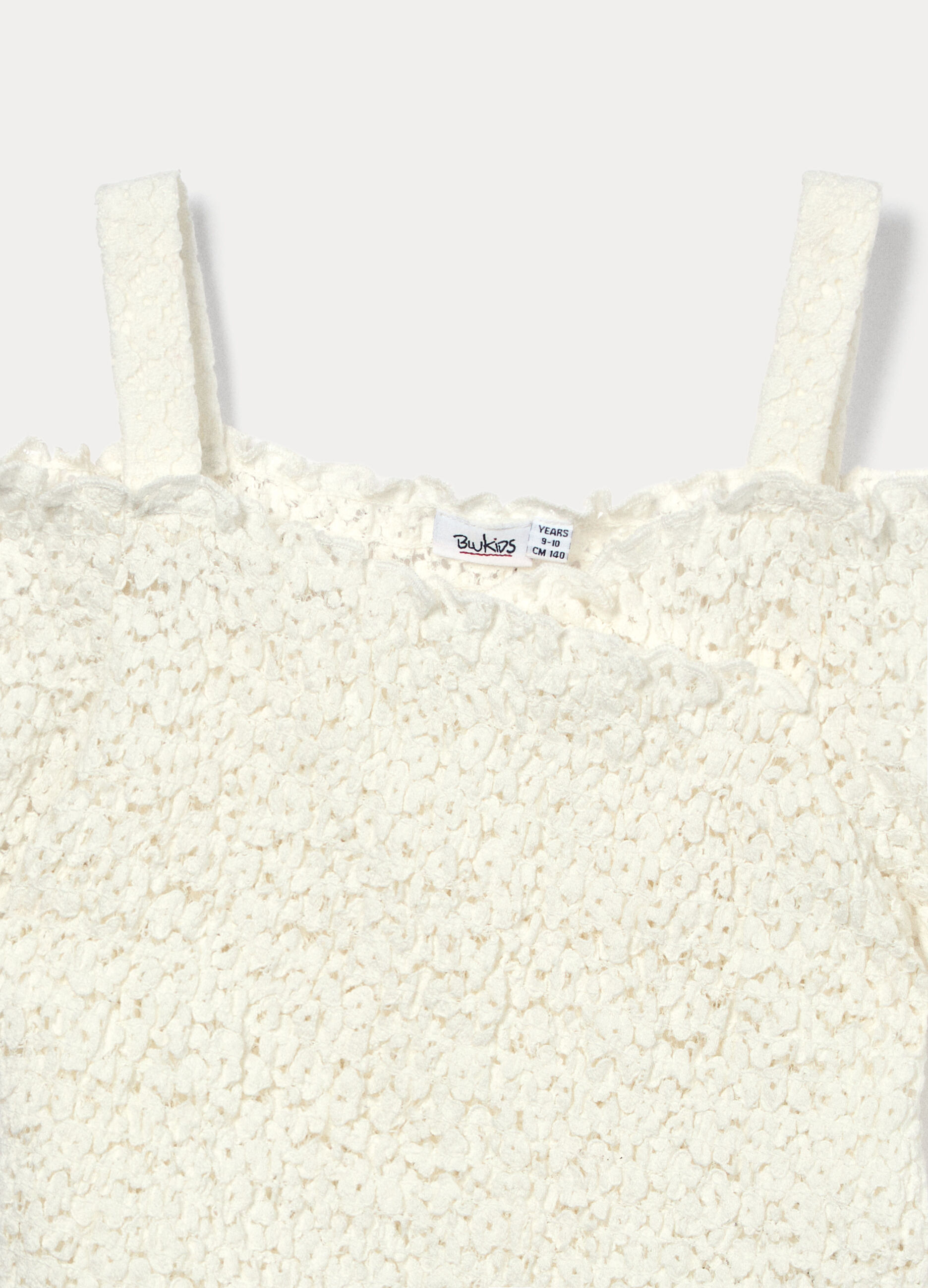 T-shirt in pizzo misto cotone ragazza_2