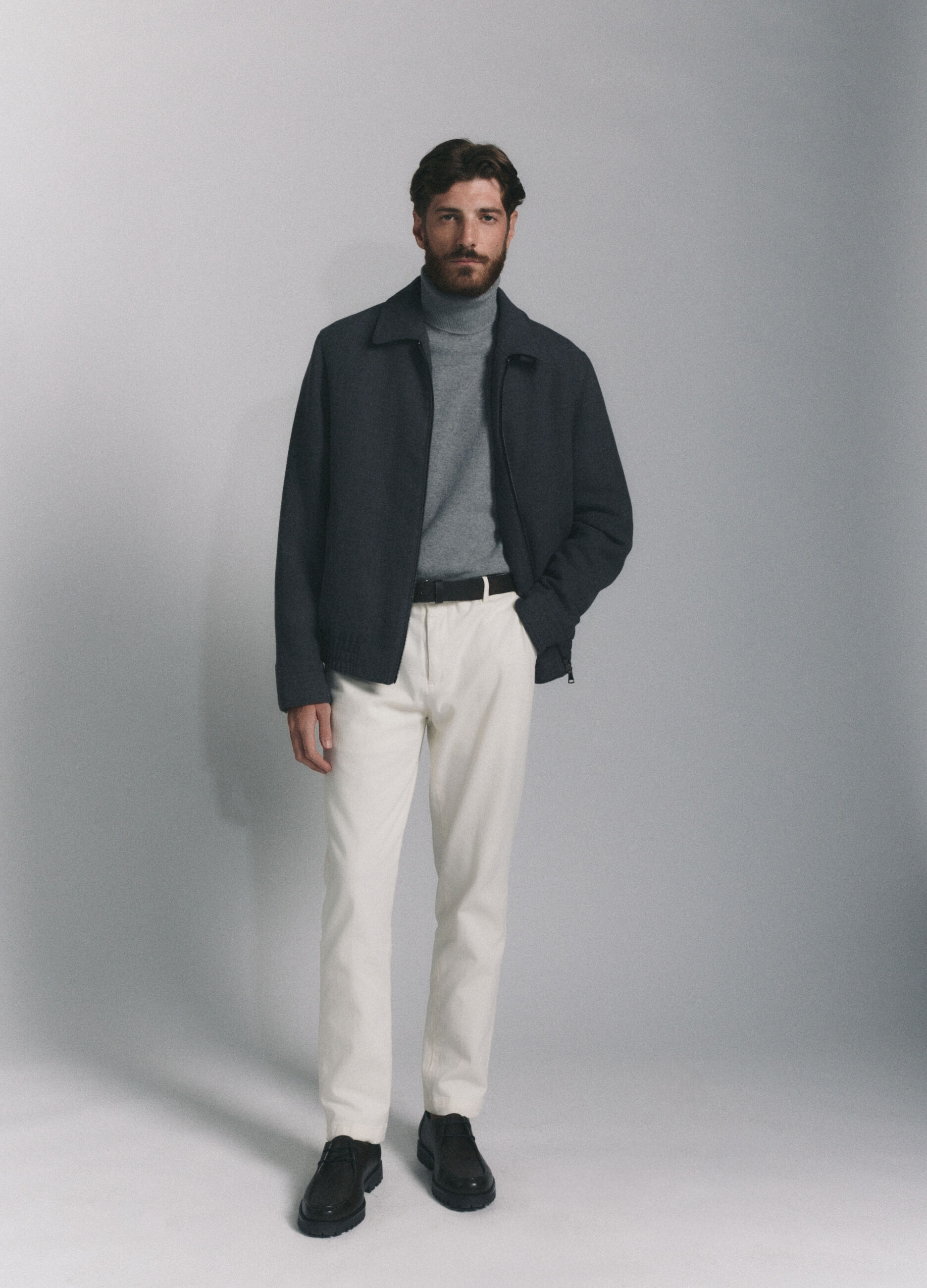Maglione a collo alto in lambswool uomo_0