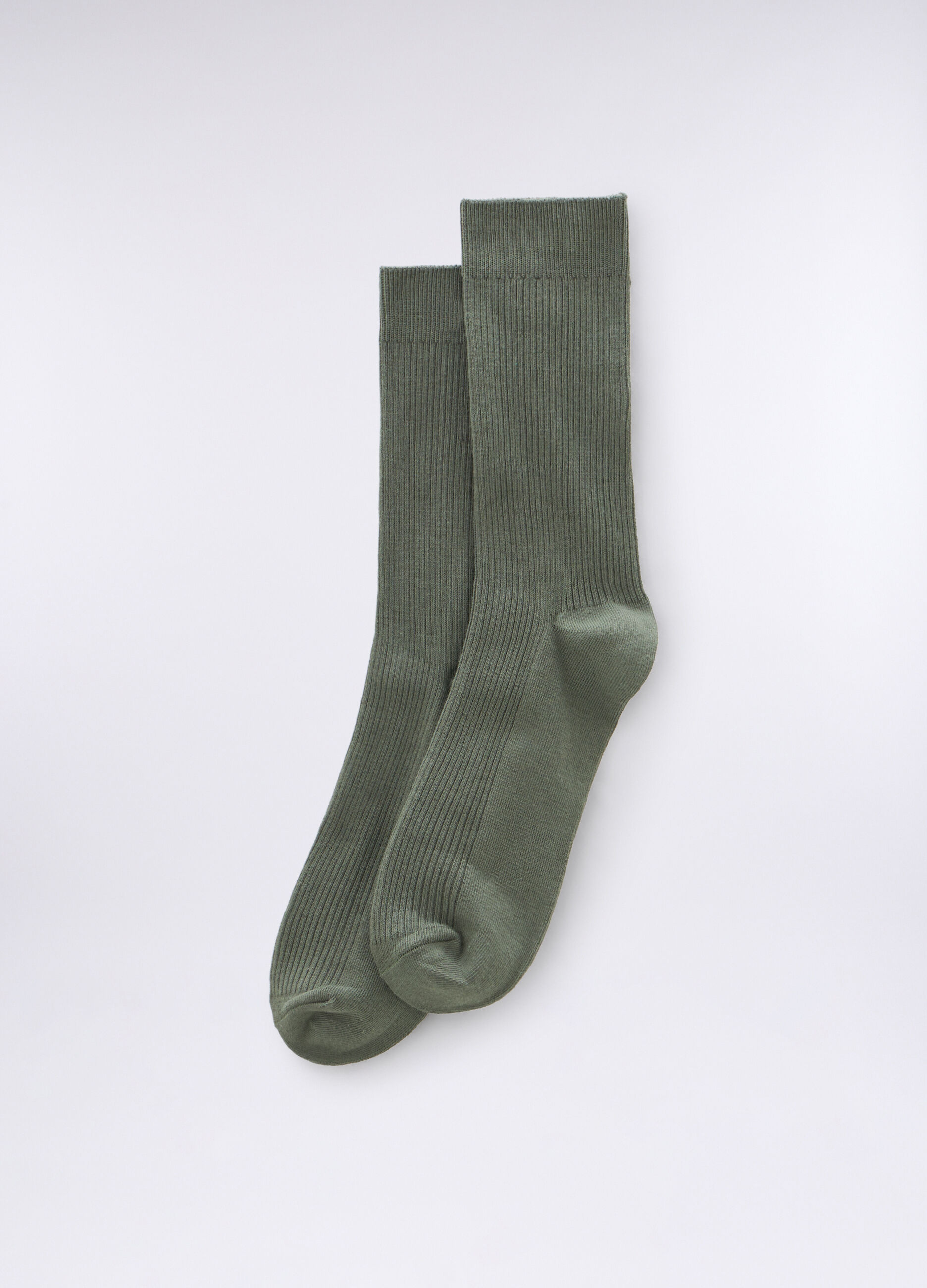 Calze corte in cotone stretch a costine uomo_0