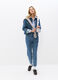 Pantaloni Slouchy Fit in denim di puro cotone donna_0