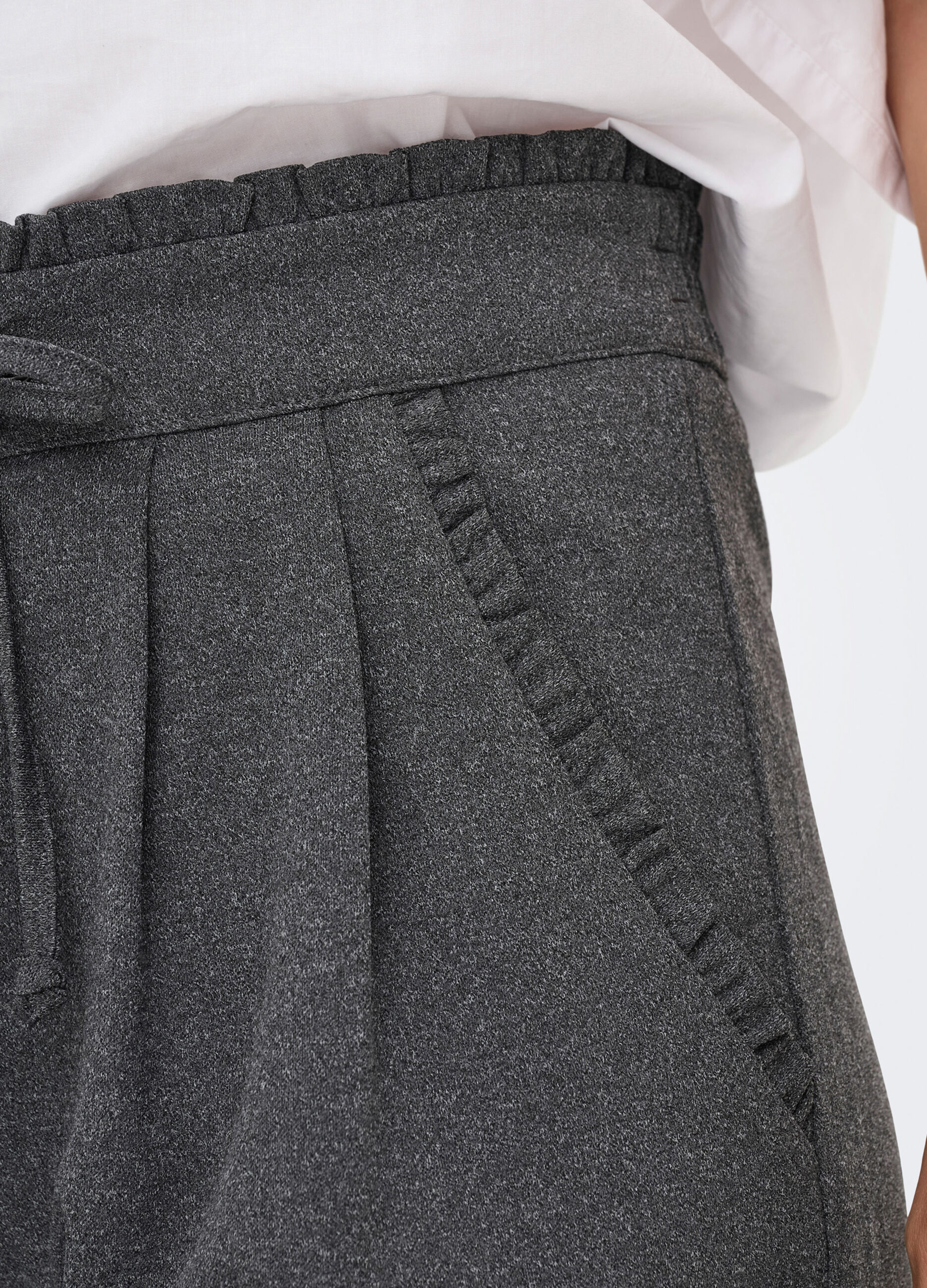 Pantaloni con rouches donna_4