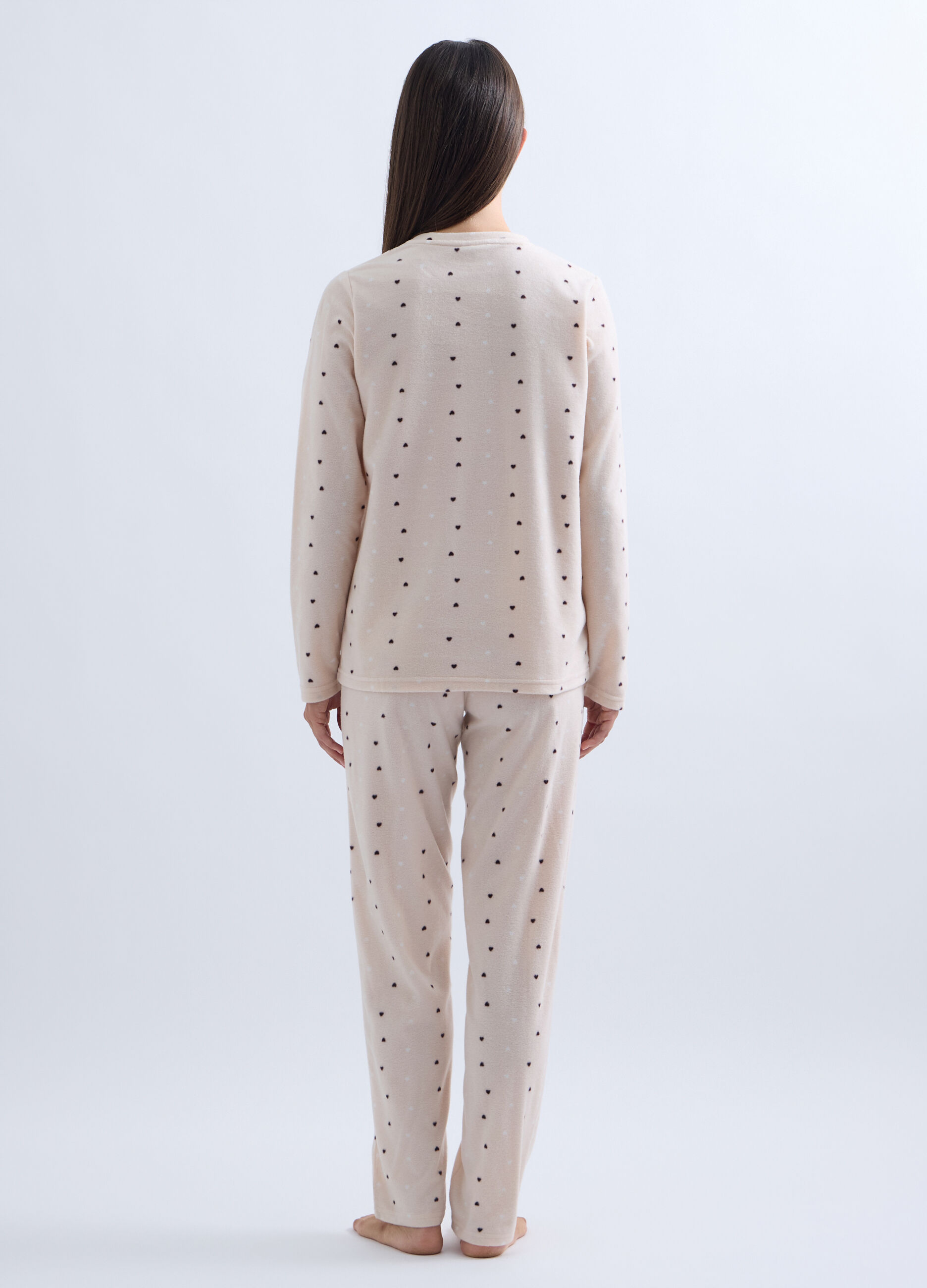 Set pigiama lungo in pile donna_1