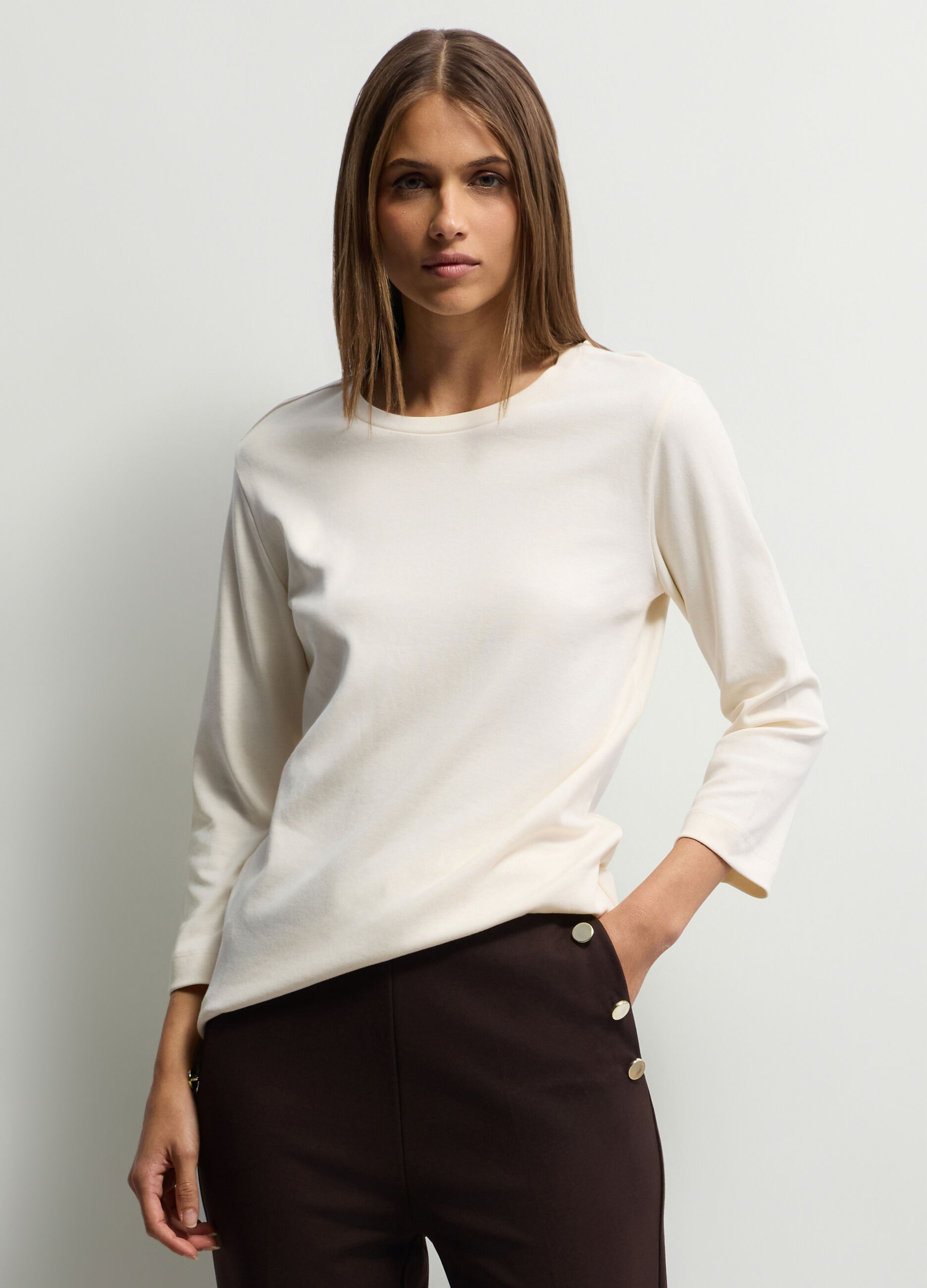 T-shirt girocollo donna_0