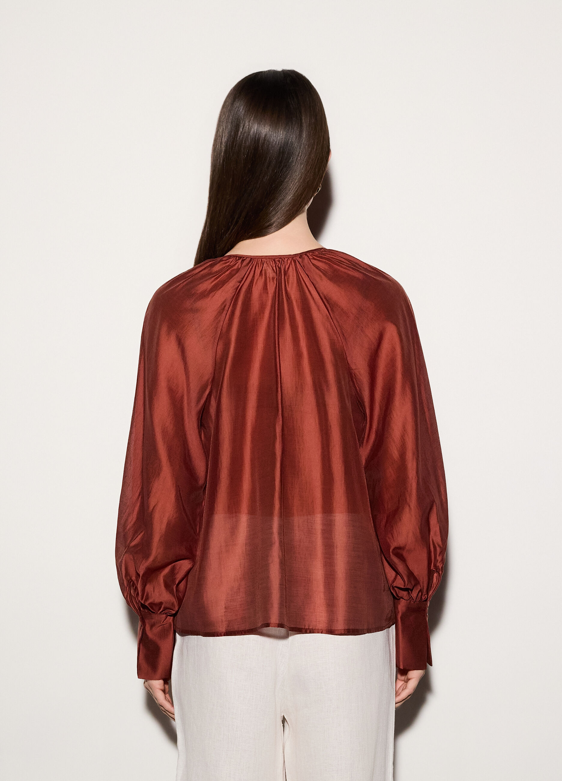 Blusa in mista lyocell donna_2
