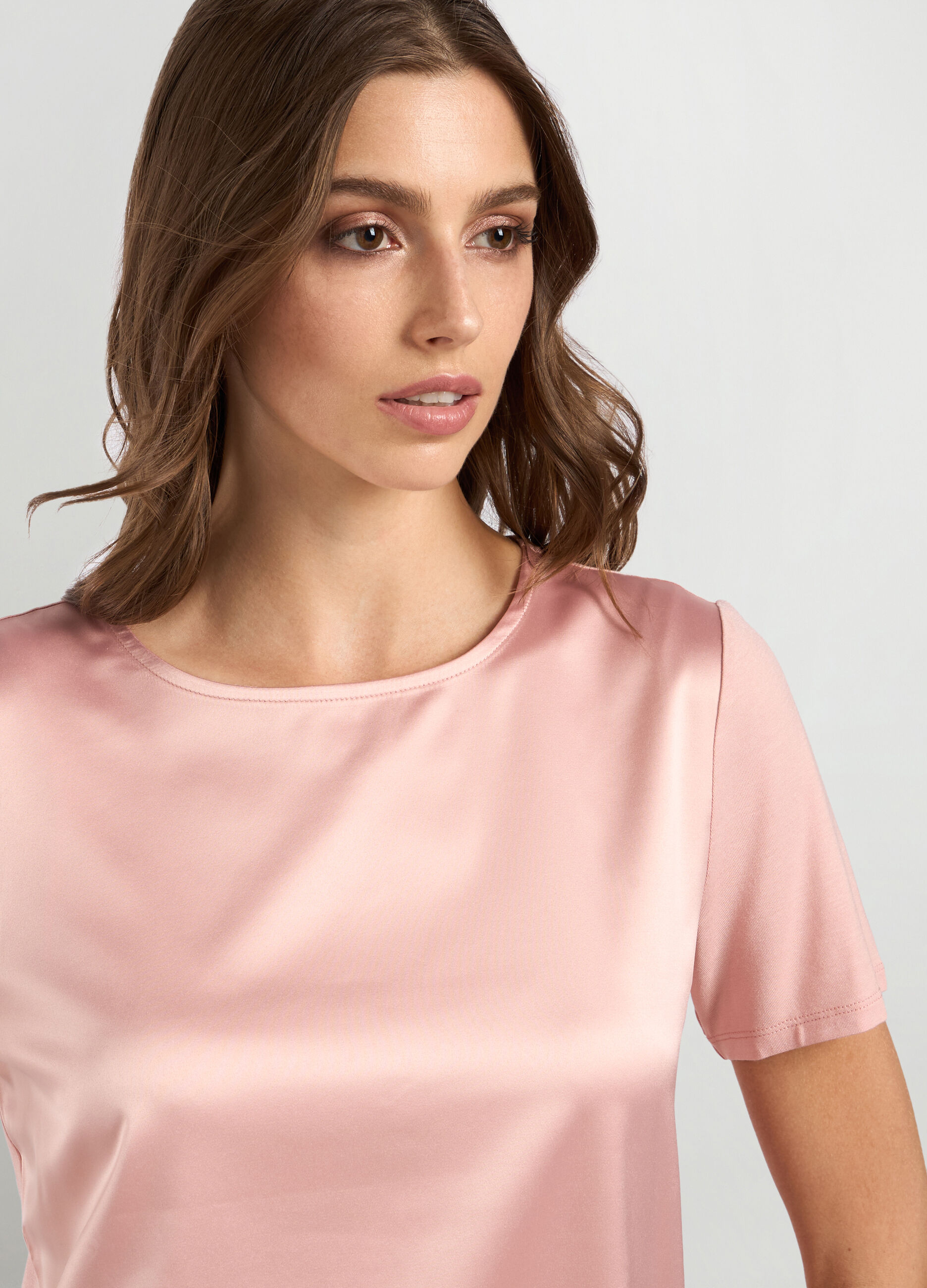 T-shirt in raso di viscosa stretch donna_2