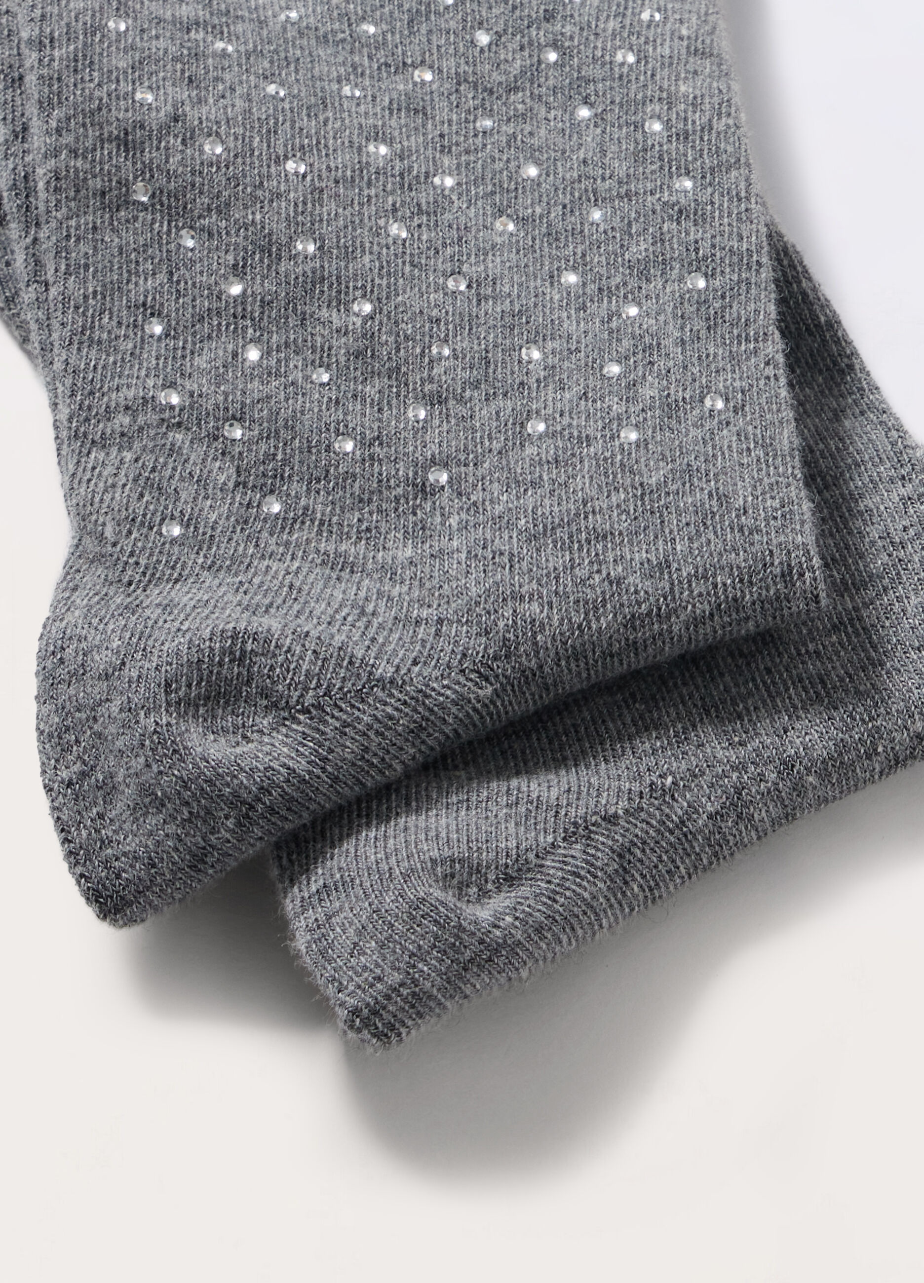 Calze in misto cotone con strass donna_1