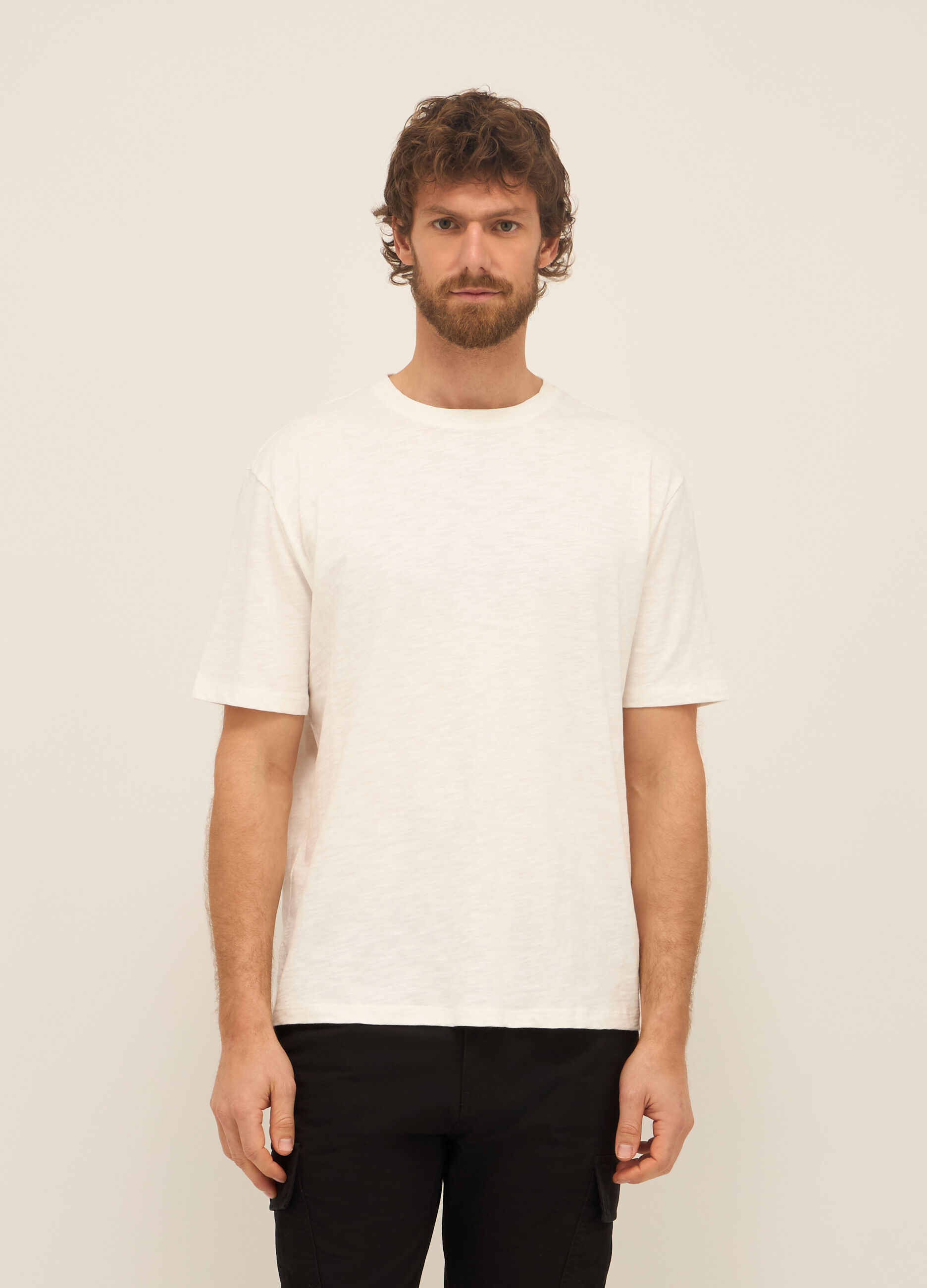 T-shirt in puro cotone con logo uomo_0