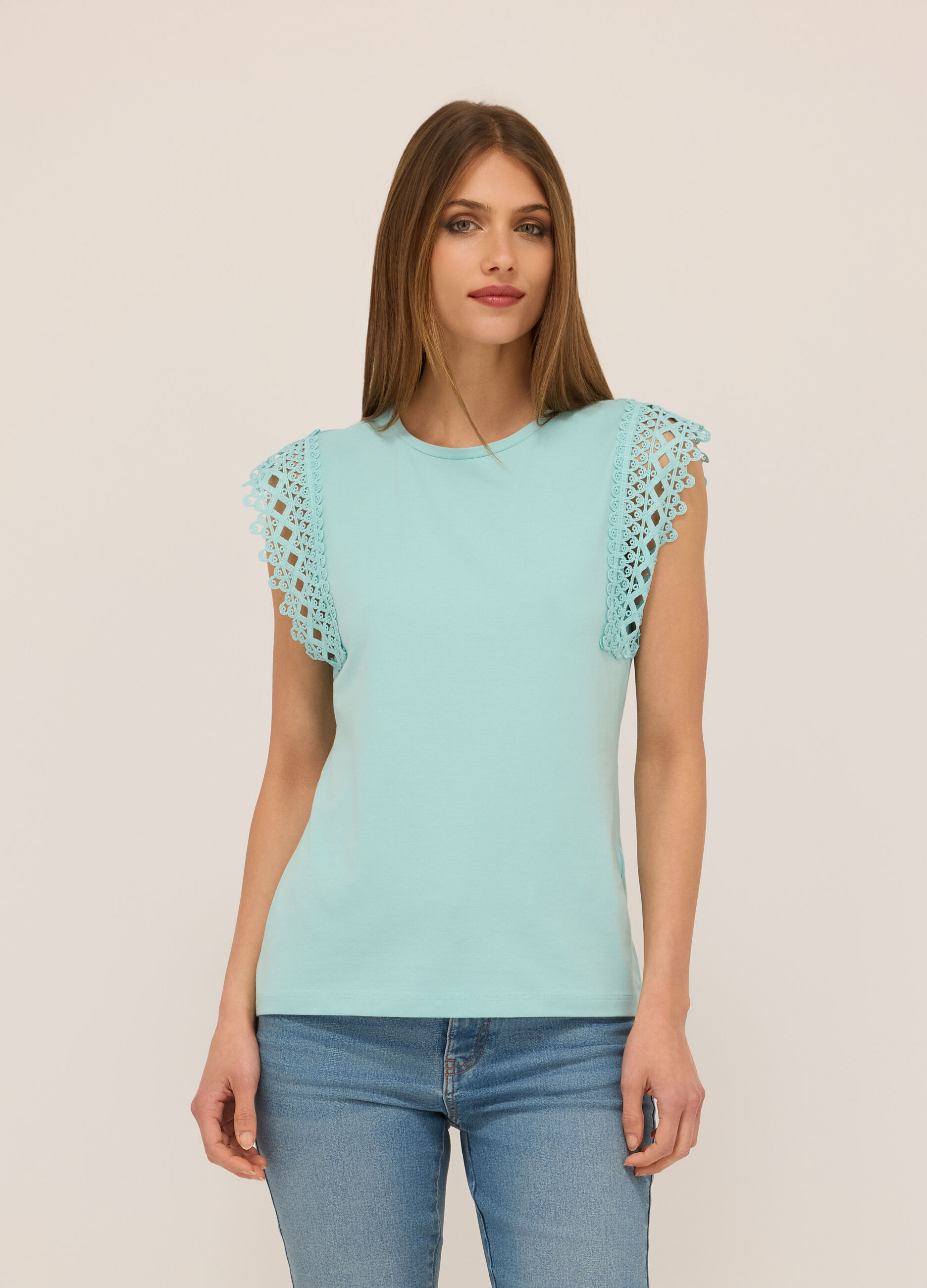 Canotta in jersey di cotone stretch donna_0