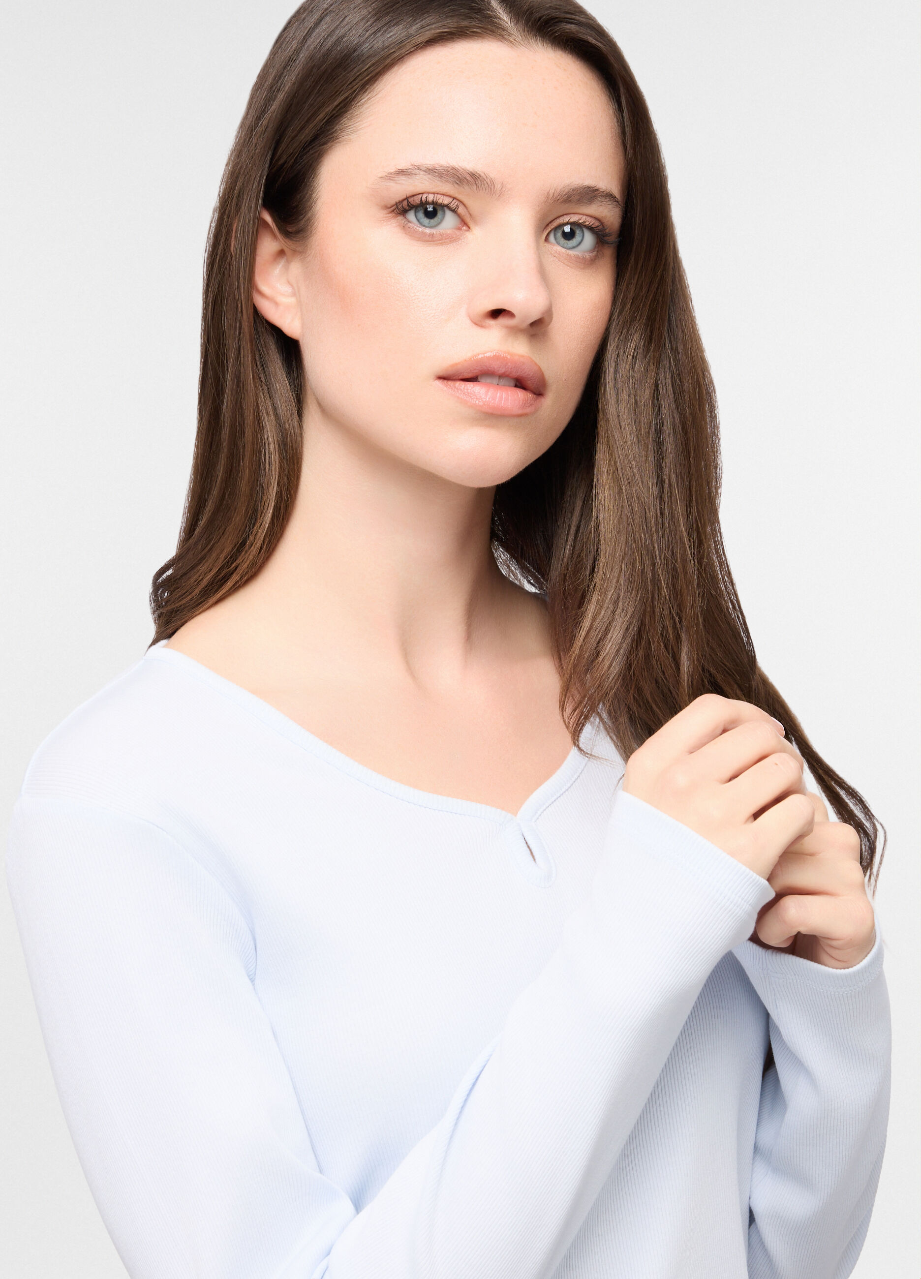 Set pigiama lungo in cotone stretch donna_2